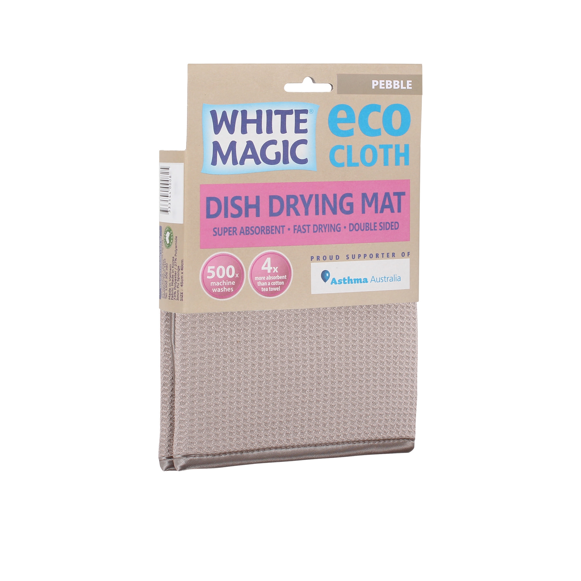 White Magic Eco Cloth Dish Drying Mat Pebble Image 2