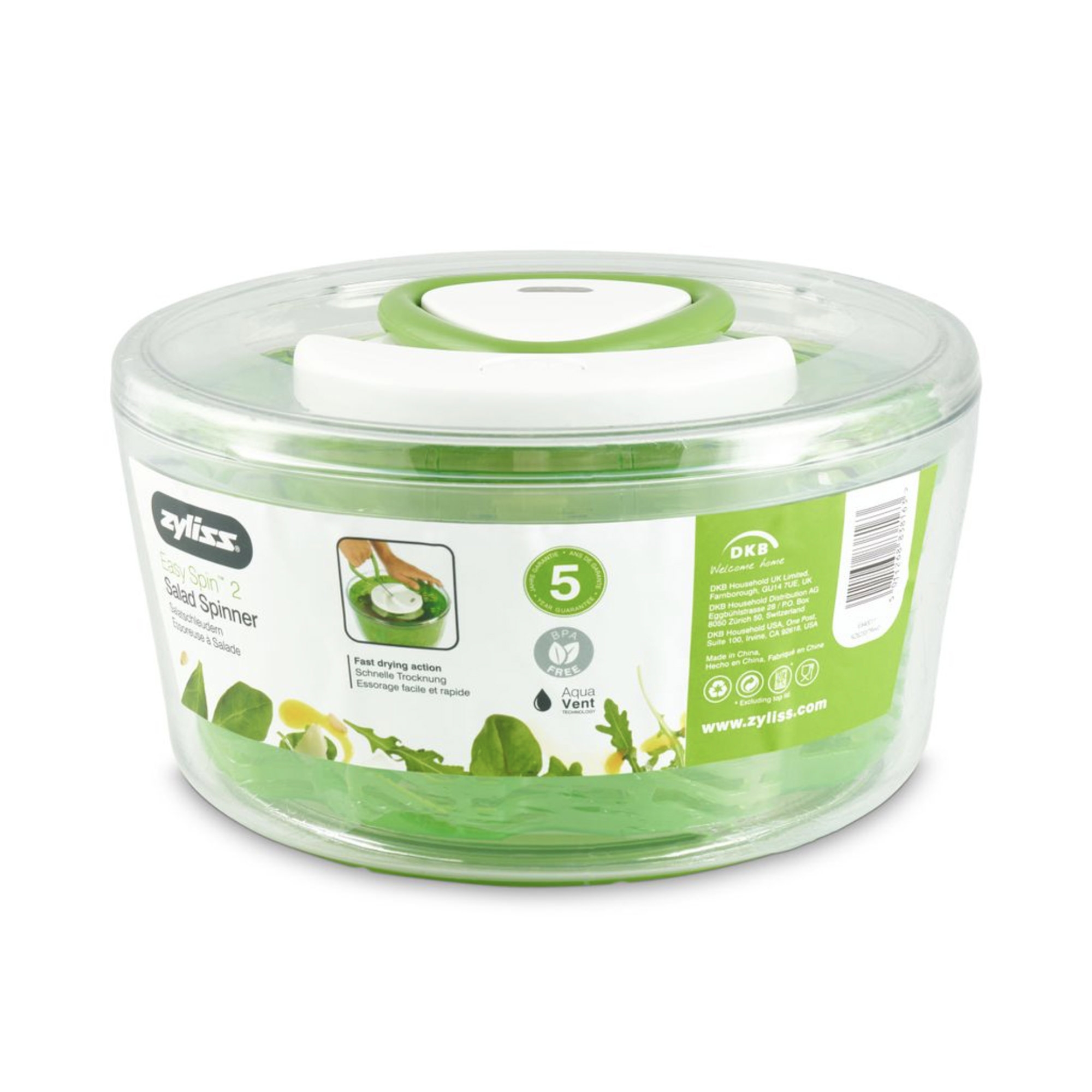 Zyliss Easy Spin 2 Salad Spinner Small Green Image 2