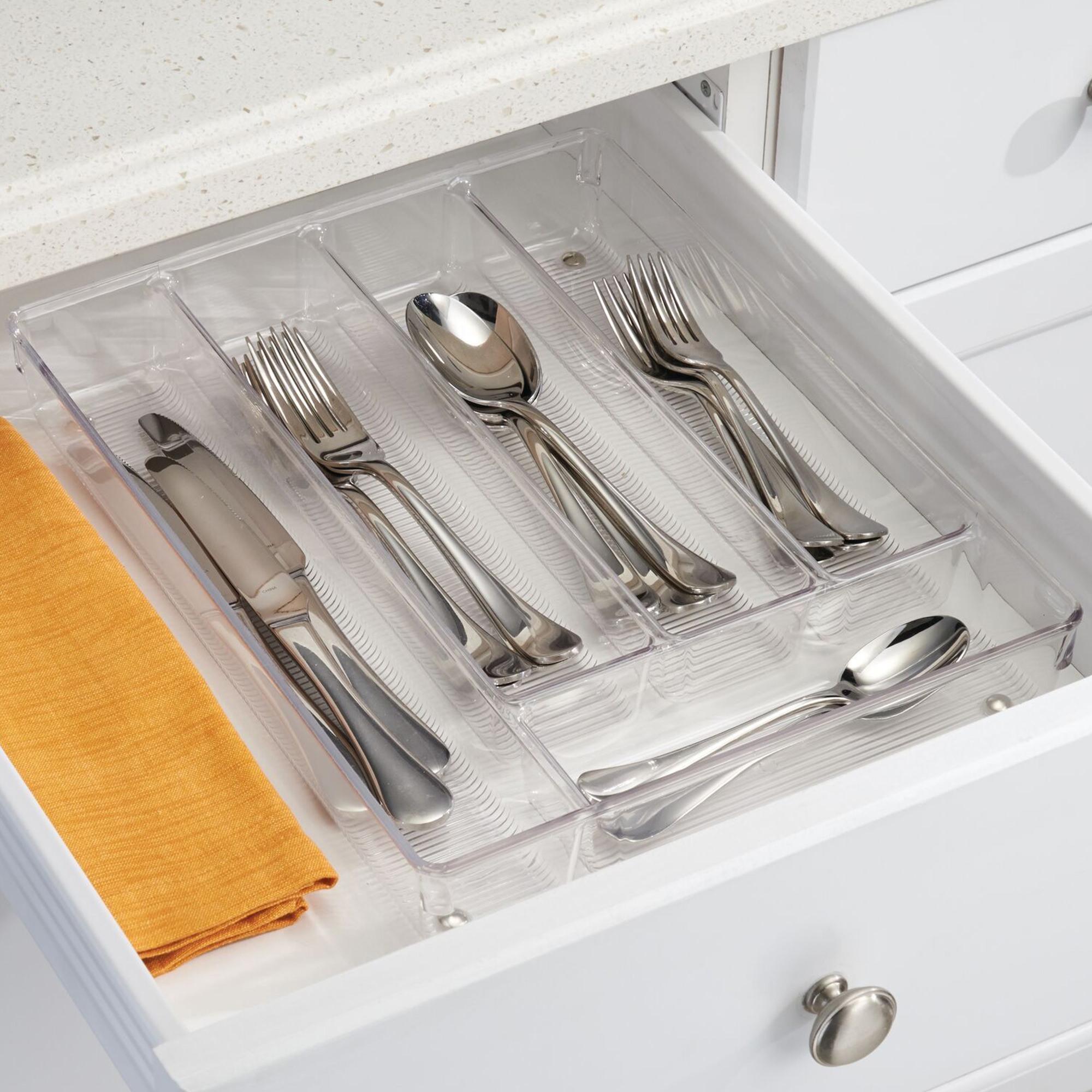 iDesign Linus Cutlery Tray 5 Compartment Clear Image 6