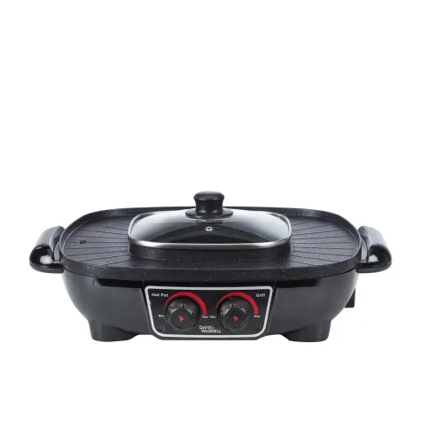 Davis & Waddell 2 in 1 Electric Steamboat Hotpot and Grill Black Image 1