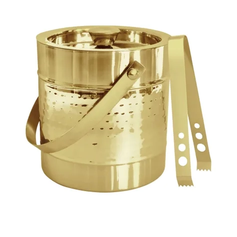 J.Elliot Home Alfie Ice Bucket with Tong 1.5L Hammered Gold Image 1