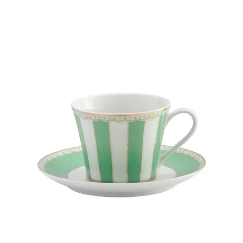 Noritake Carnivale Cup and Saucer 220ml Apple Green Image 1