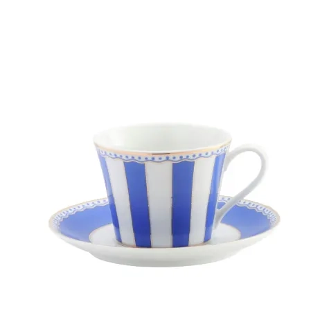Noritake Carnivale Cup and Saucer 220ml Dark Blue Image 1