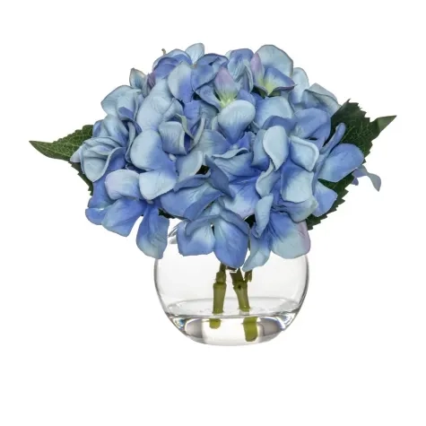 Rogue Hydrangea in Sphere Vase Blue Image 1