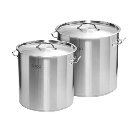 Soga 2pc Stainless Steel Stockpot Set 12L and 33L Image 1