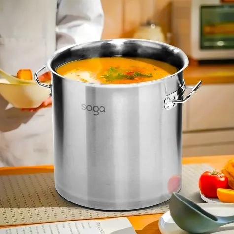Soga 2pc Stainless Steel Stockpot Set 12L and 33L Image 2
