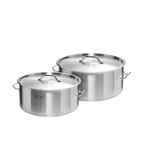 Soga 2pc Stainless Steel Stockpot Set 14L and 23L Image 1