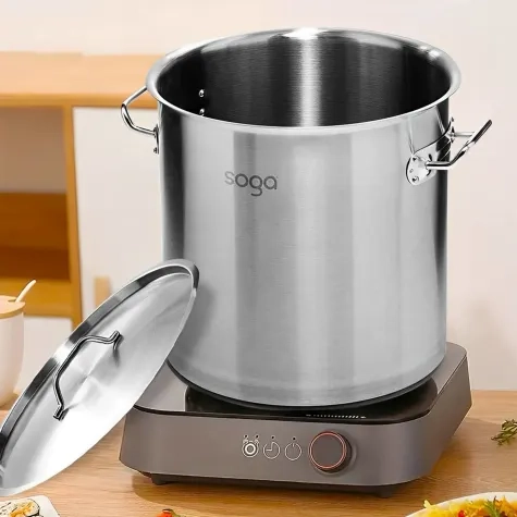 Soga 2pc Stainless Steel Stockpot Set 17L and 33L Image 2