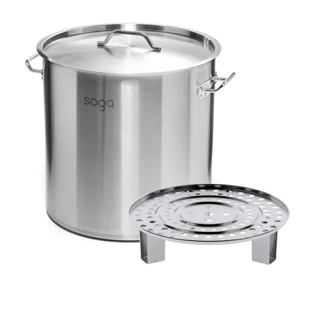 Soga Stainless Steel Stockpot with Steamer Rack 30cm 21L Image 1
