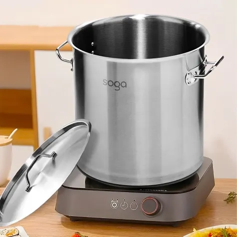 Soga Stainless Steel Stockpot with Steamer Rack 30cm 21L Image 2