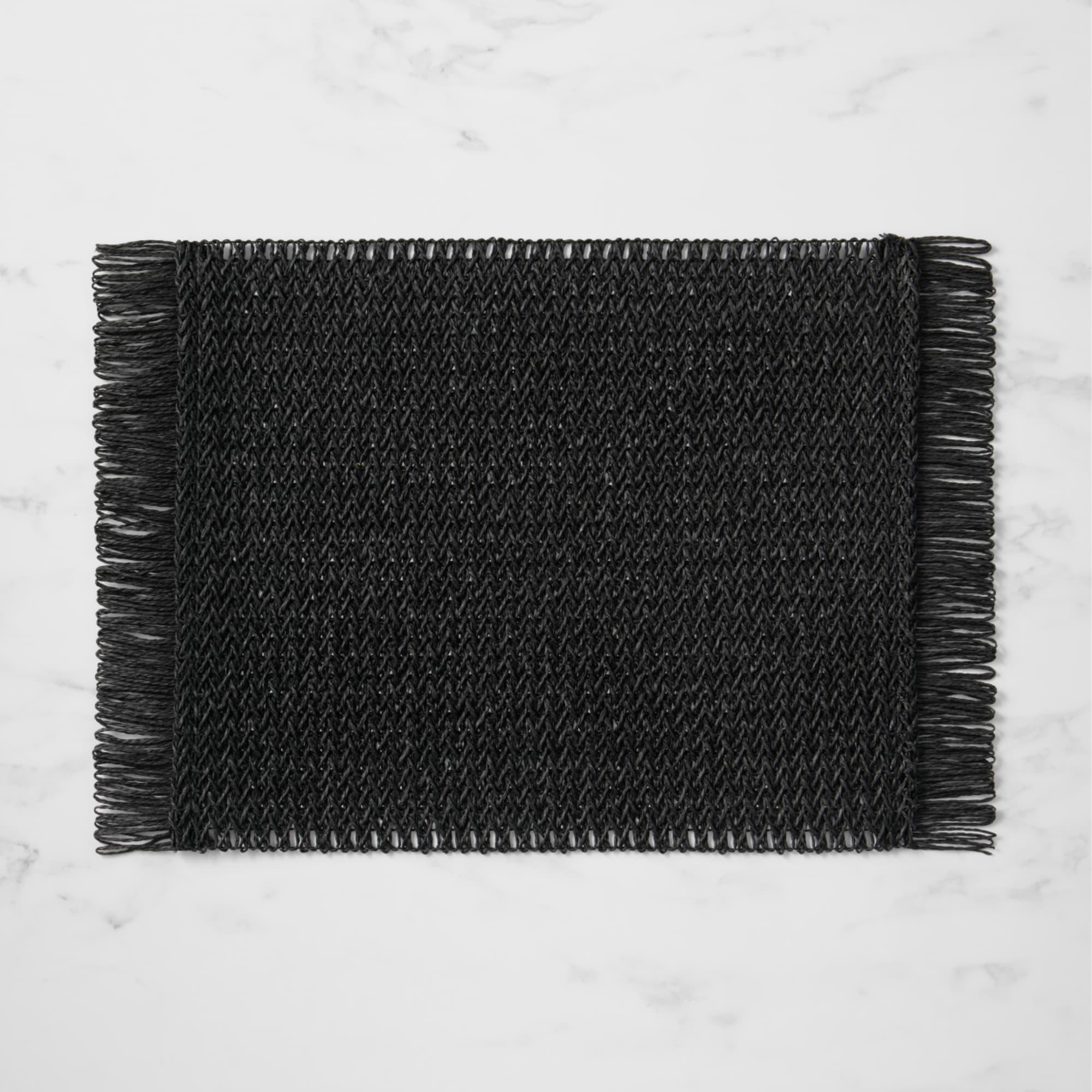 Salisbury & Co Fringe Rectangular Placemat 45x30cm Black Image 1