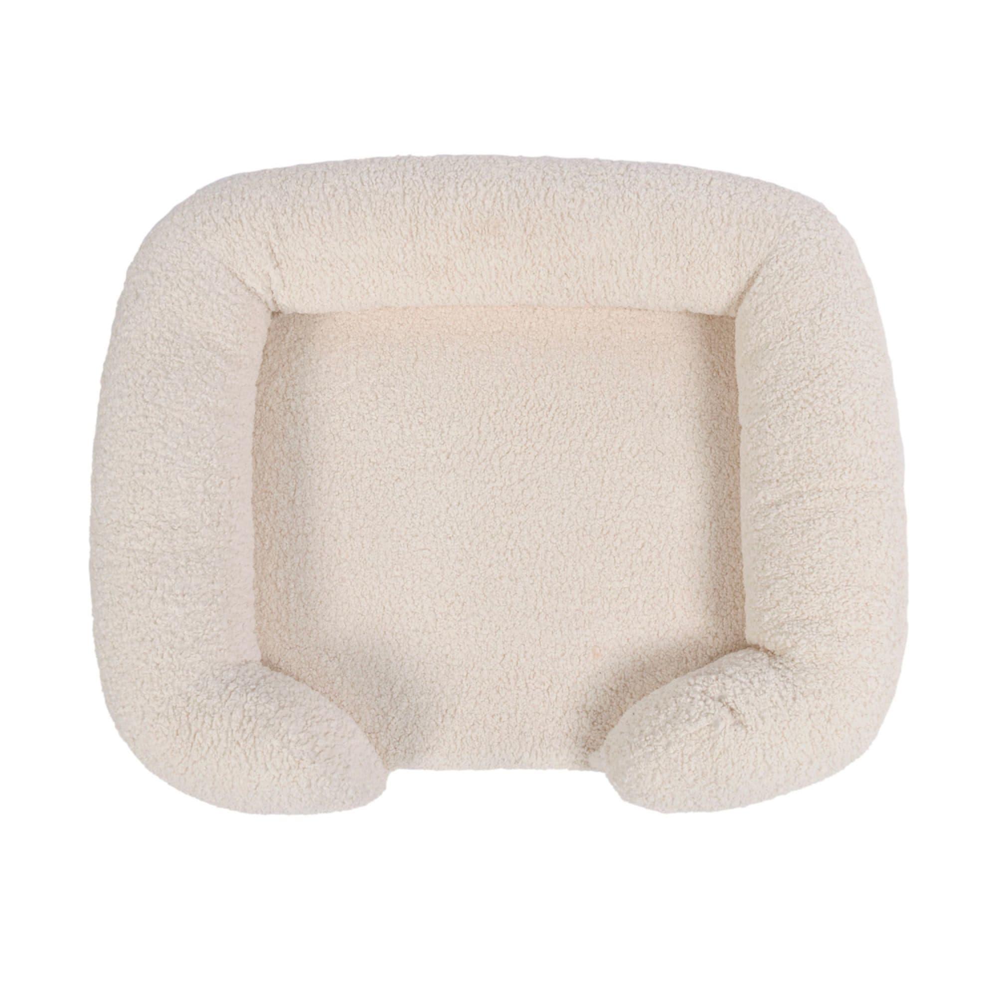 Charlie's Teddy Fleece Orthopedic Memory Foam Sofa Dog Bed Medium Cream Image 4
