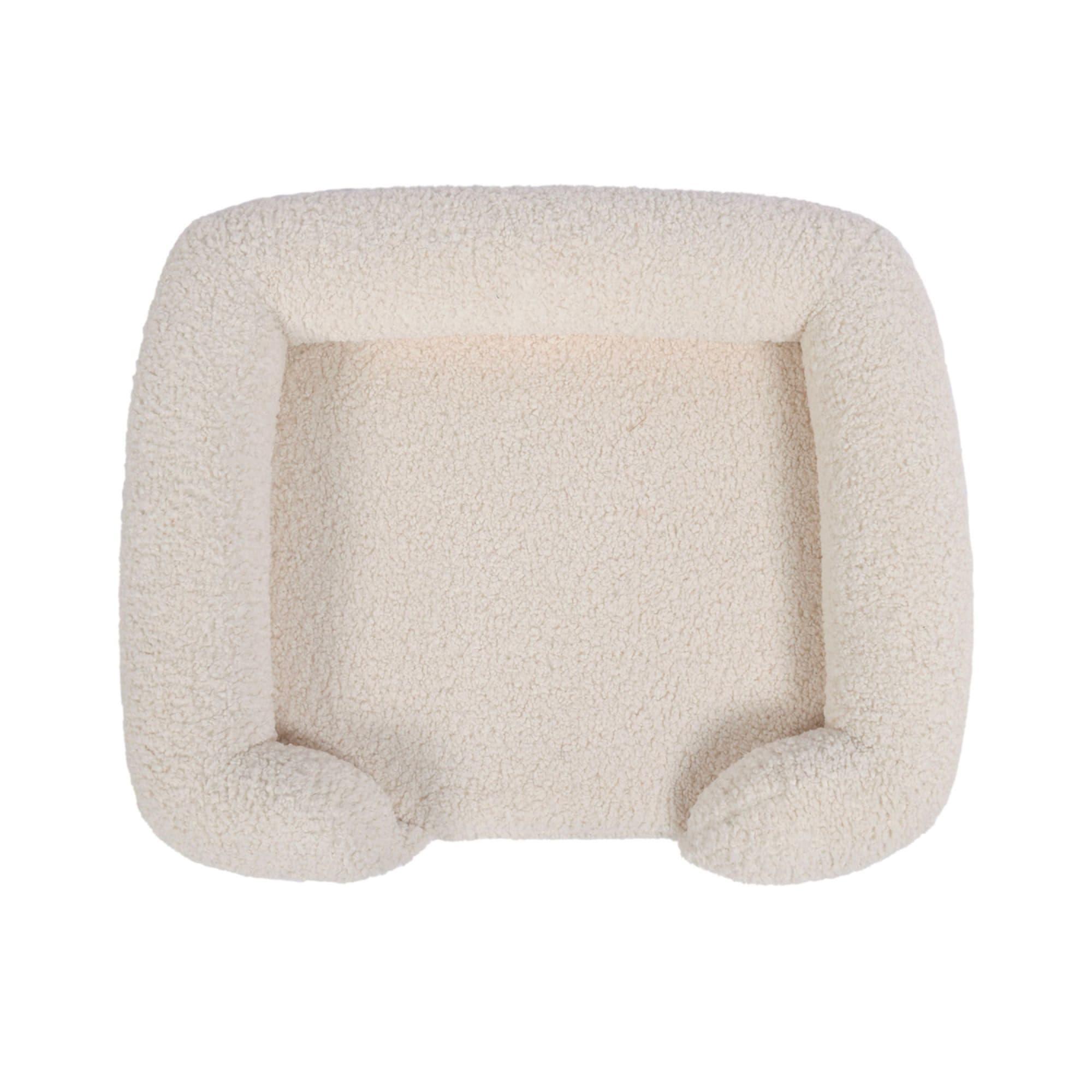 Charlie's Teddy Fleece Orthopedic Memory Foam Sofa Dog Bed Small Cream Image 4