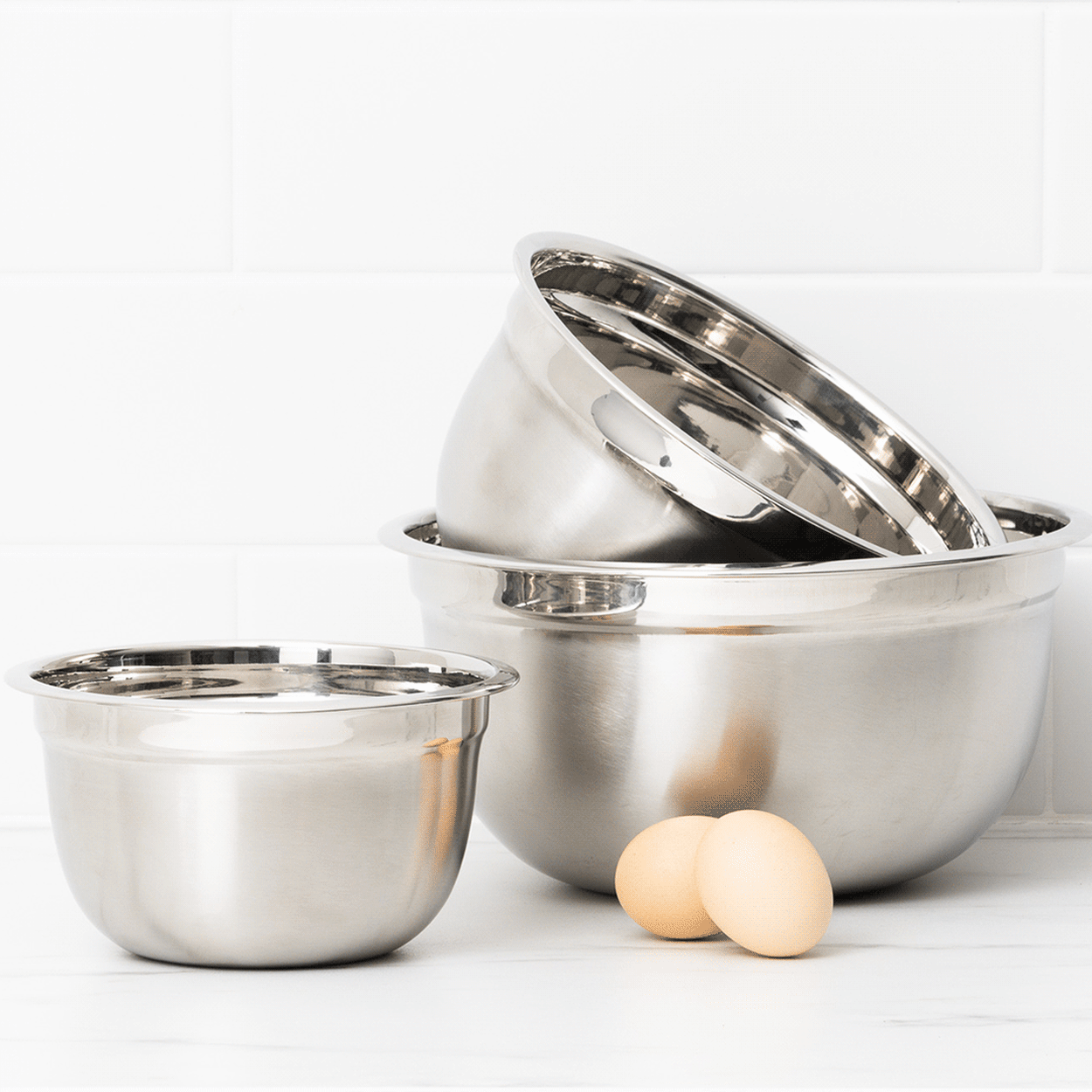 Kitchen Pro Mixwell Stainless Steel German Mixing Bowl Set 3pc Image 6