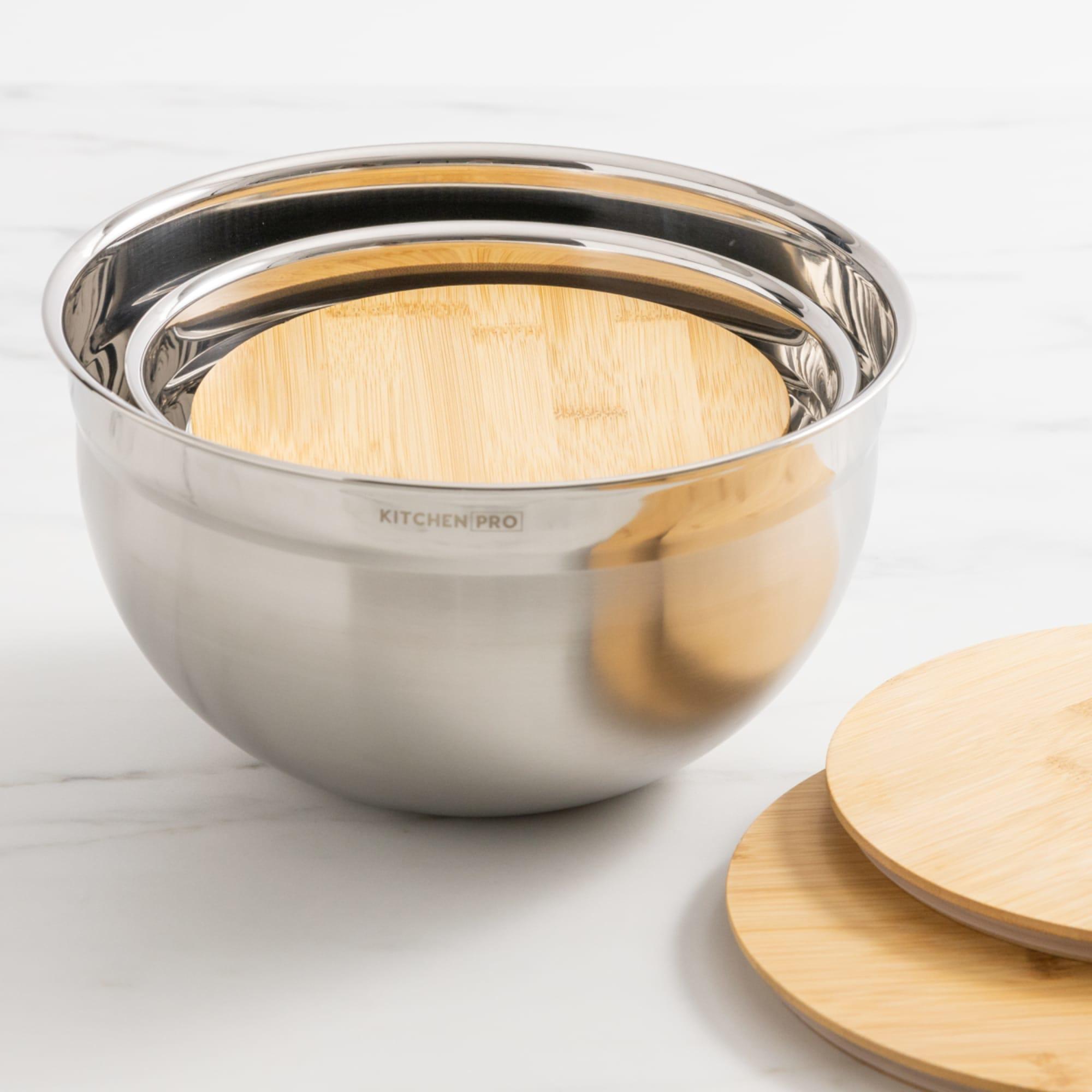 Kitchen Pro Mixwell Mixing Bowl with Bamboo Lid Set 3pc Image 3
