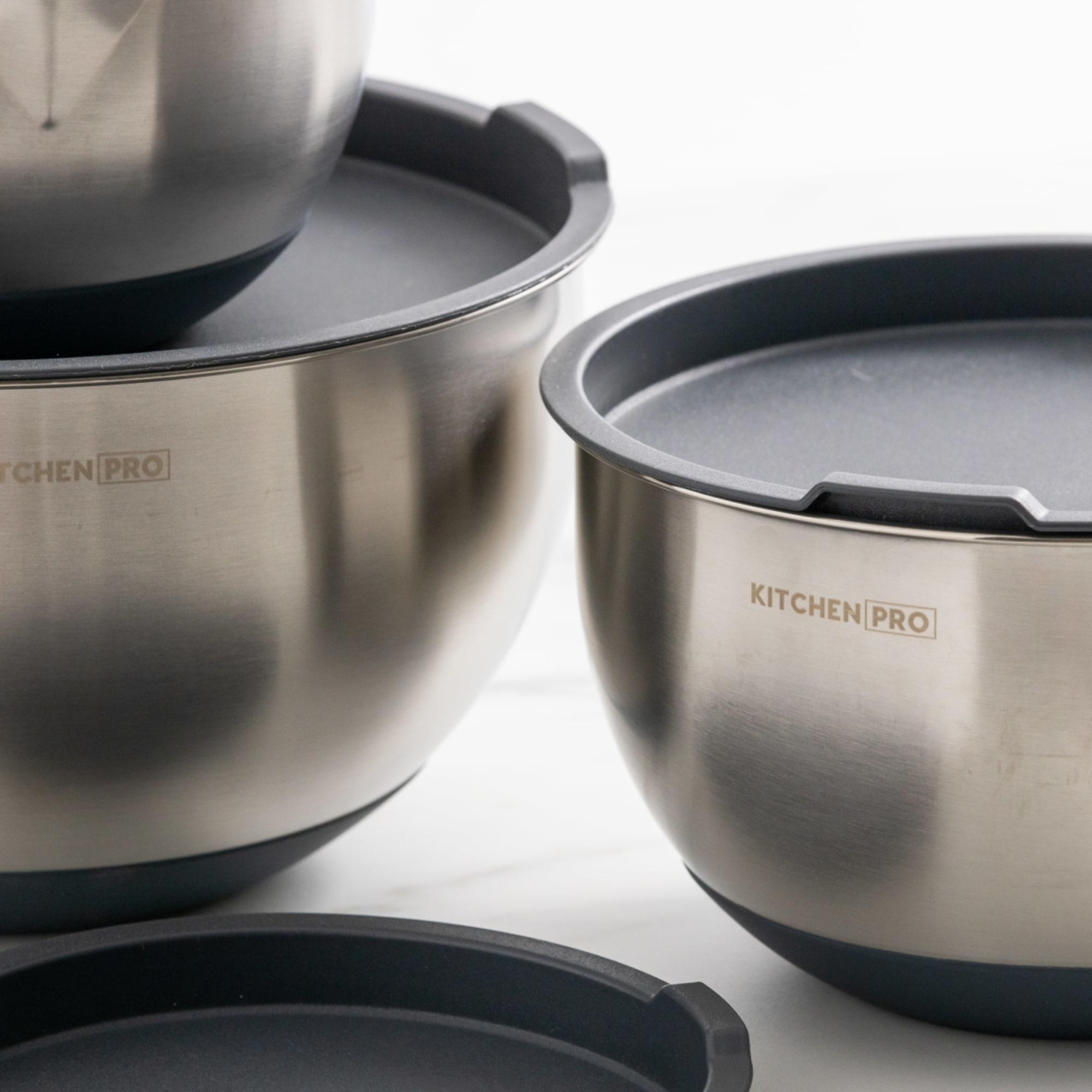 Kitchen Pro Mixwell Mixing Bowl with Lid Set 3pc Grey Image 4