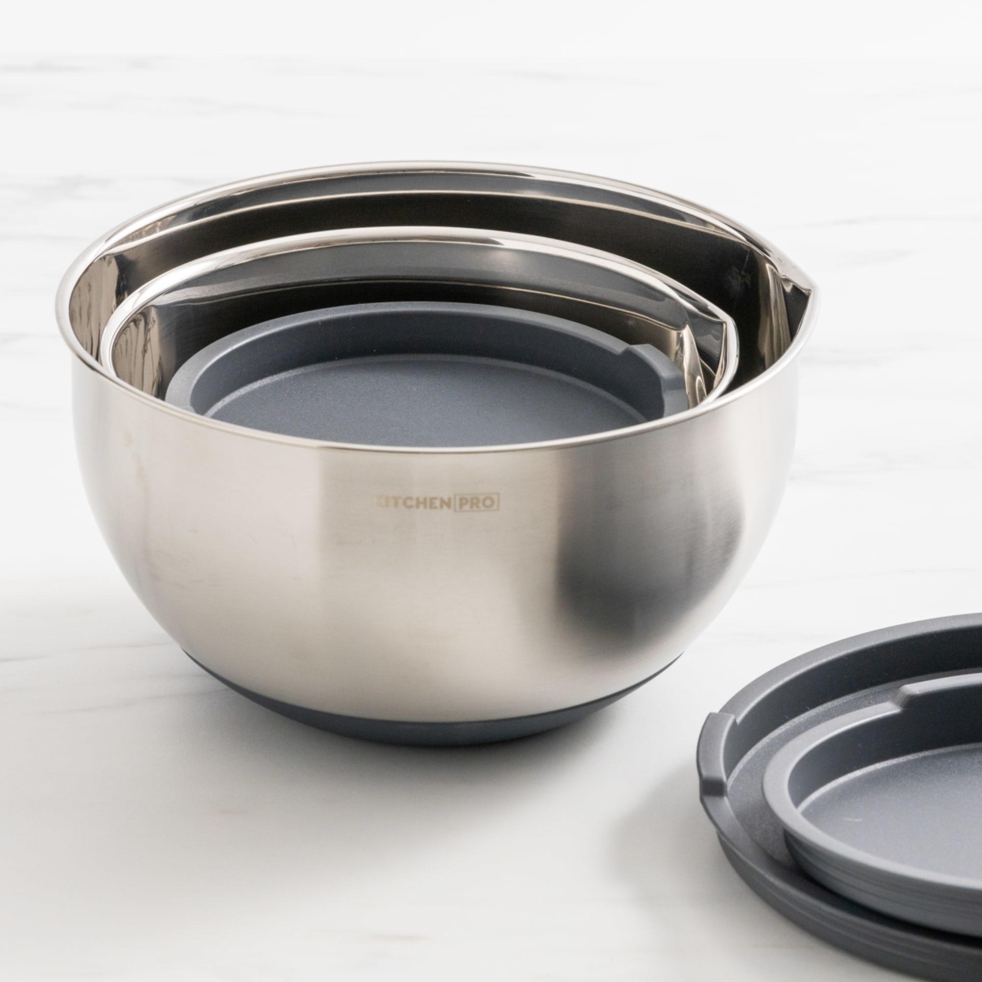 Kitchen Pro Mixwell Mixing Bowl with Lid Set 3pc Grey Image 3