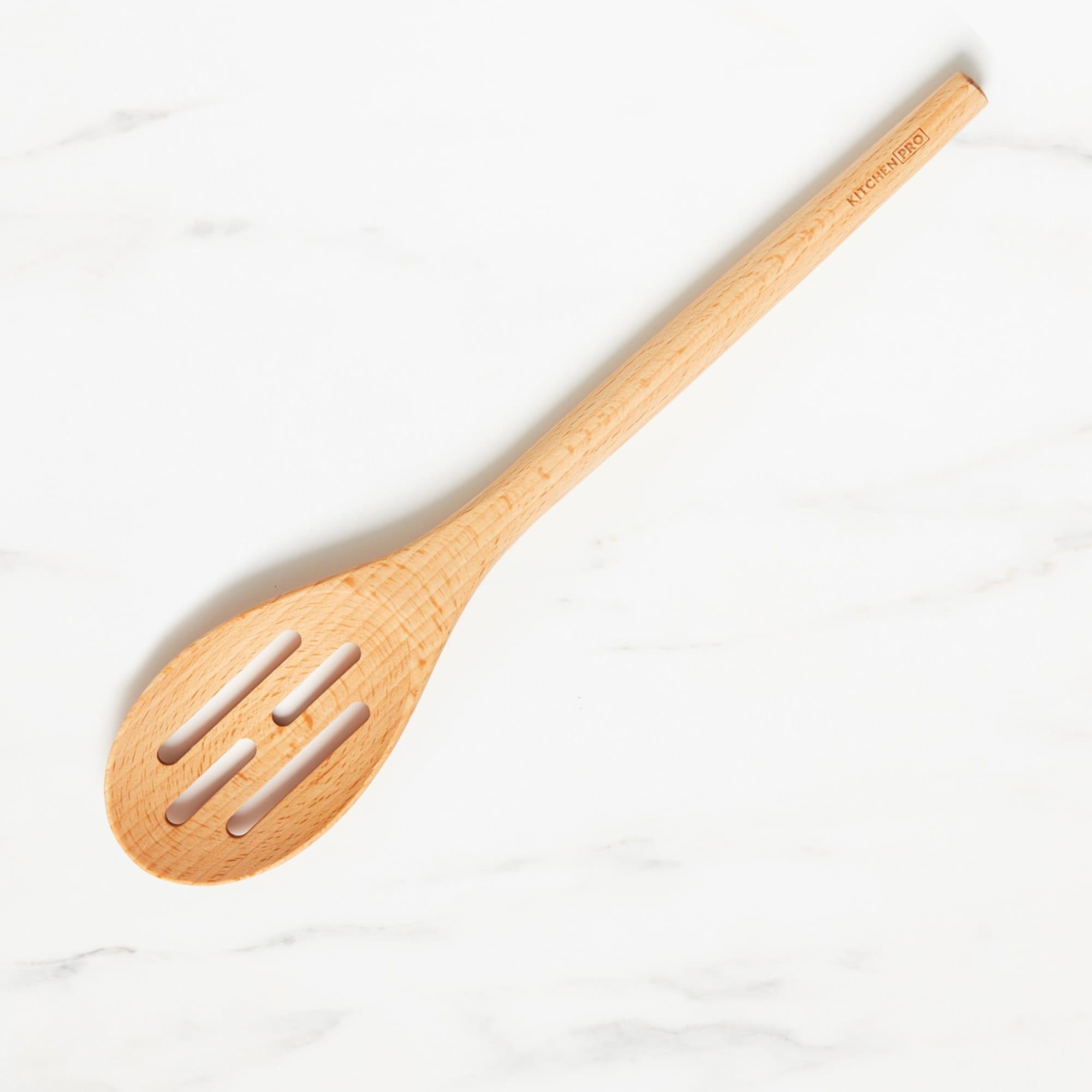 Kitchen Pro Oslo Beechwood Slotted Spoon Image 1