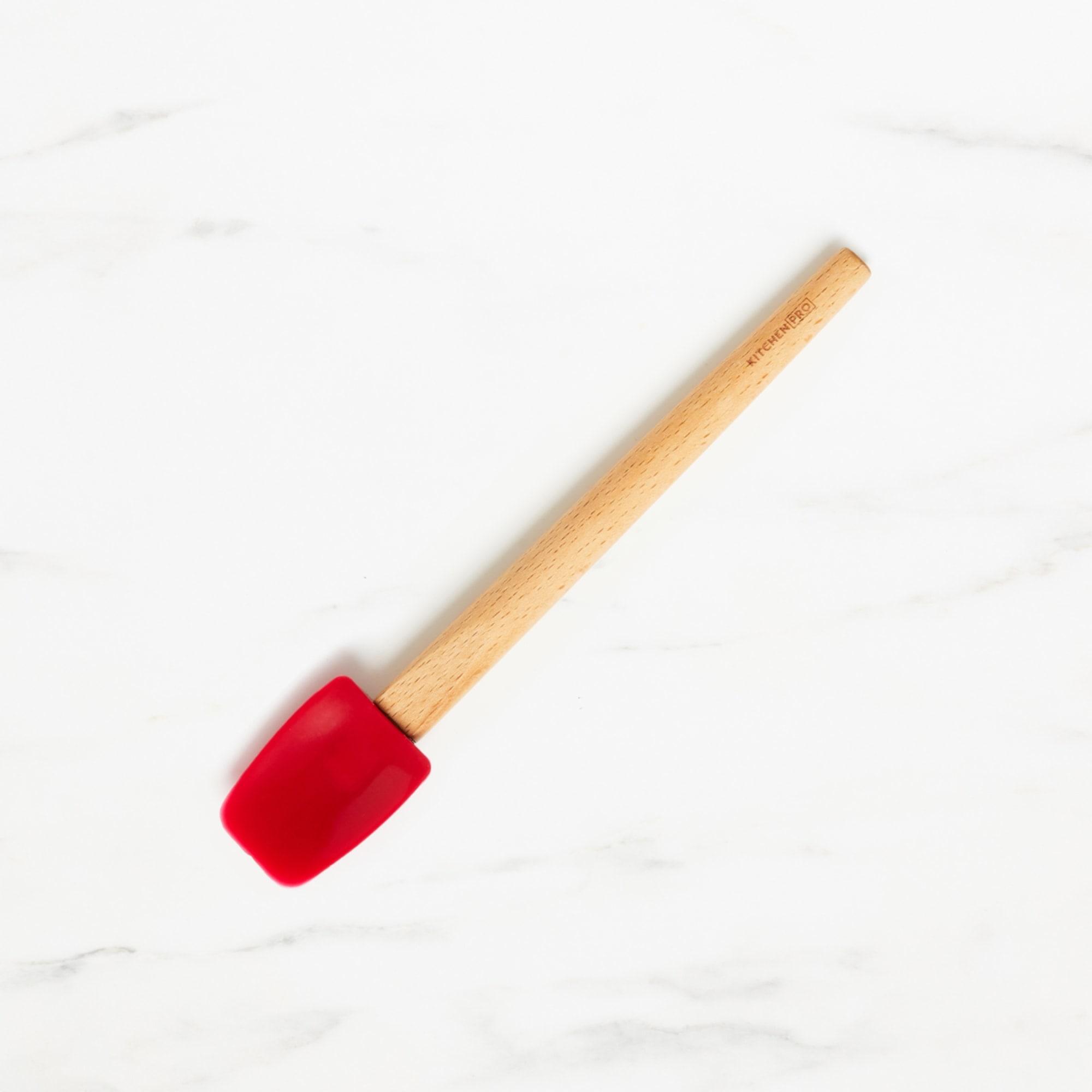 Kitchen Pro Oslo Silicone Mini Spatula Spoon with Beechwood Handle Red Image 1