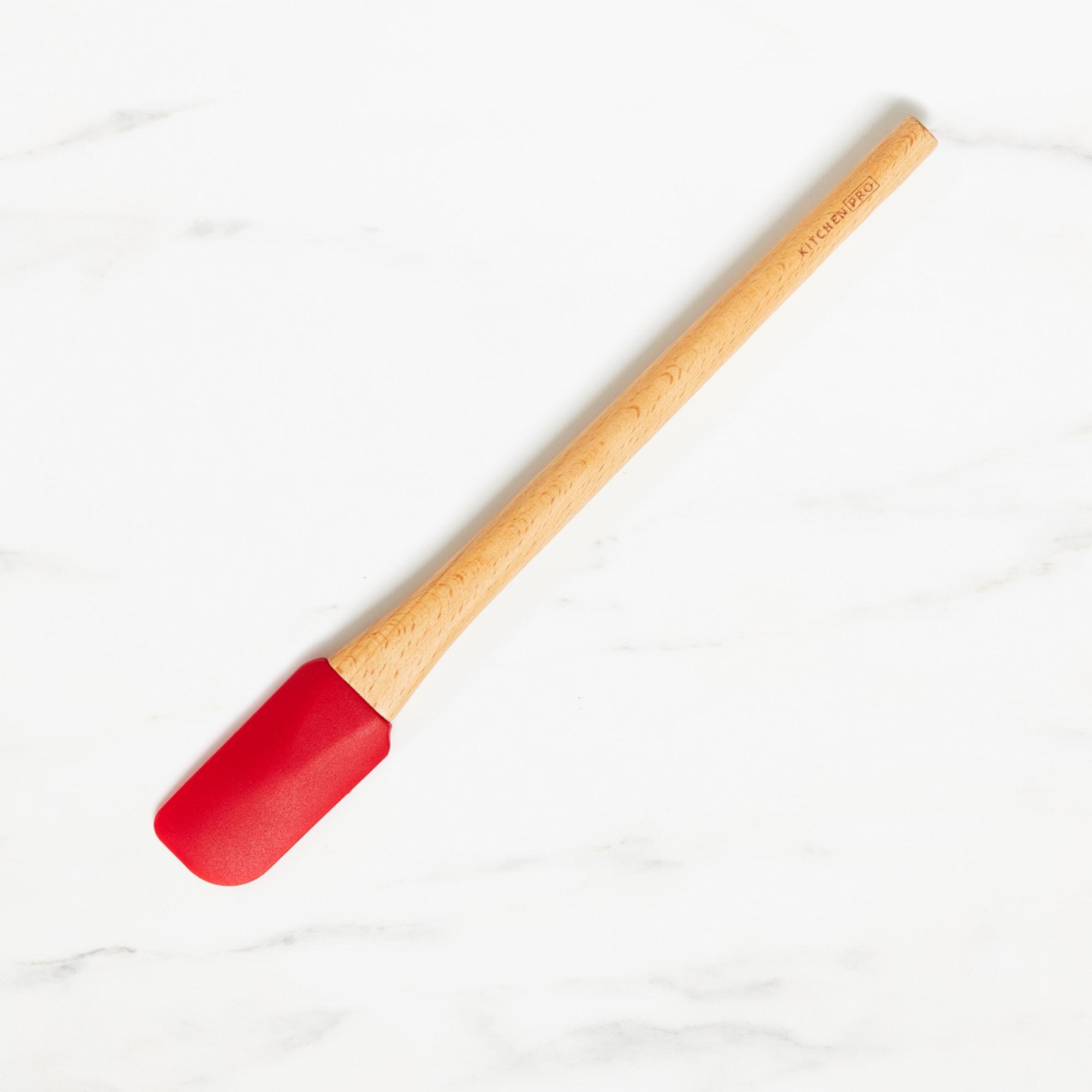 Kitchen Pro Oslo Silicone Small Spatula with Beechwood Handle Red Image 1
