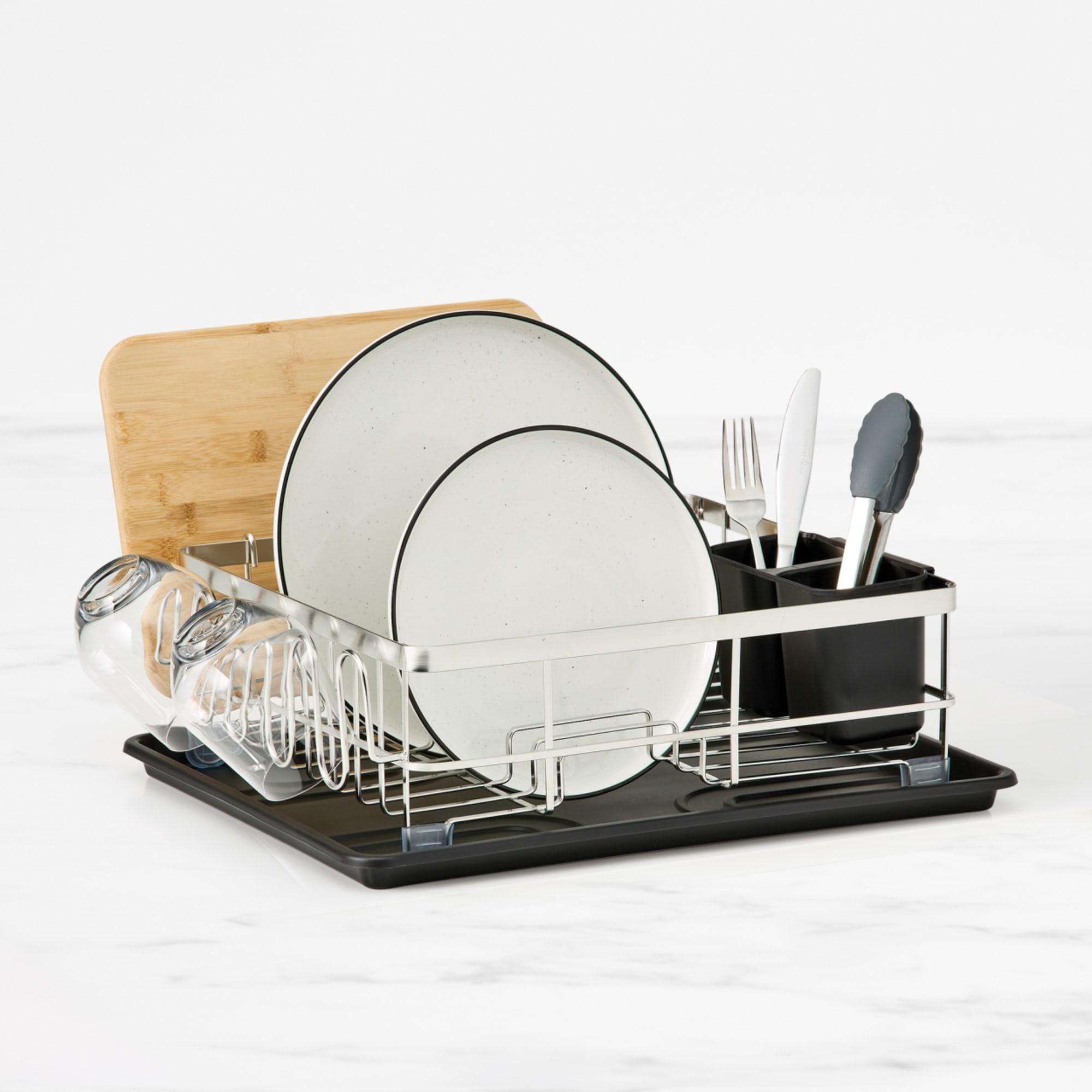Kitchen Pro Tidy Stainless Steel Dish Rack with Draining Board Image 1