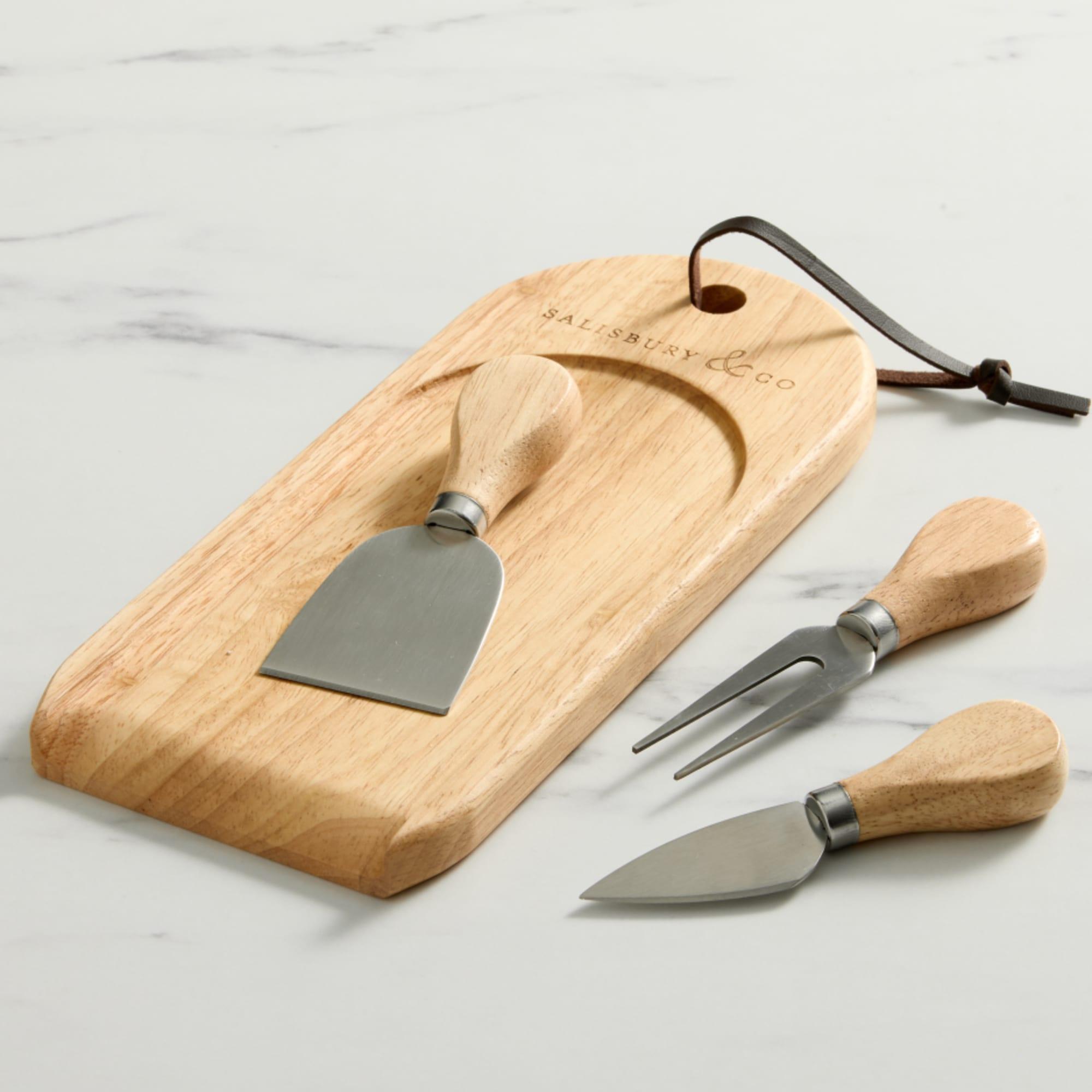 Salisbury & Co Degustation Tasting Cheese Board with Knife Set 4pc Natural Image 5