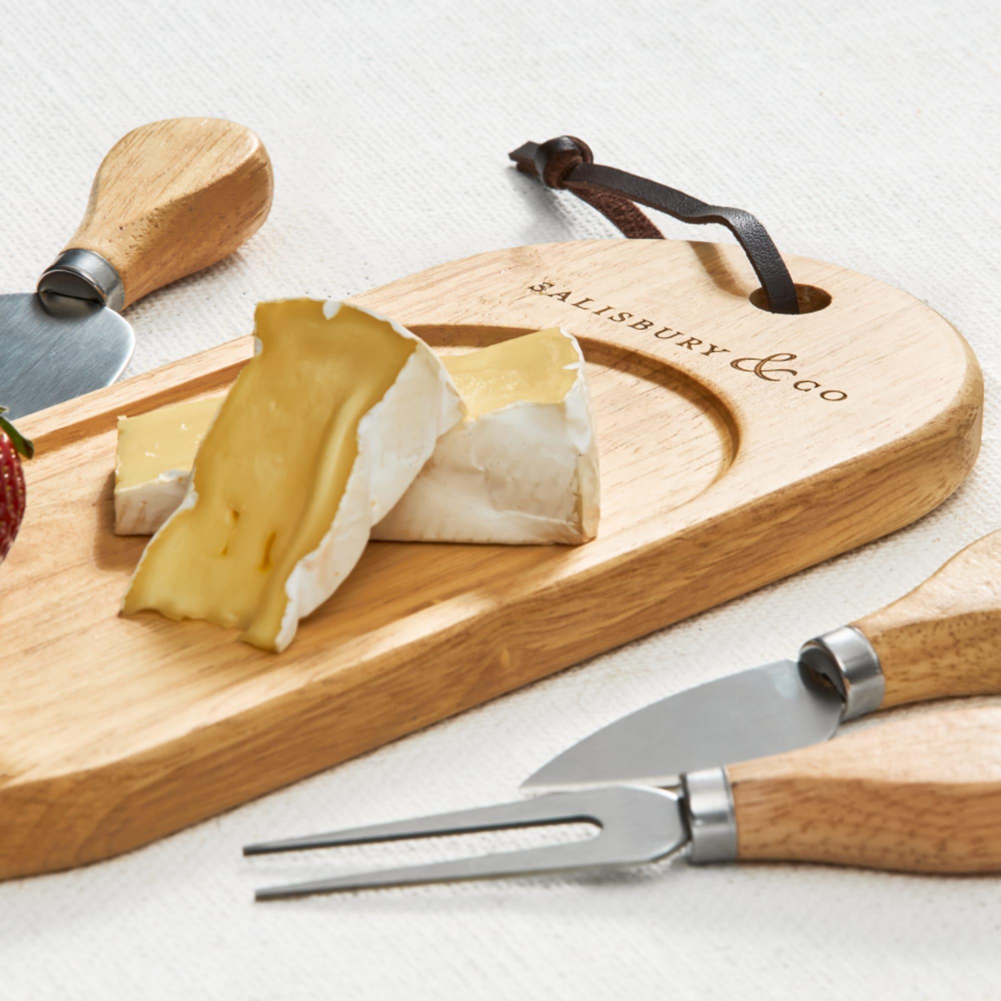 Salisbury & Co Degustation Tasting Cheese Board with Knife Set 4pc Natural Image 3