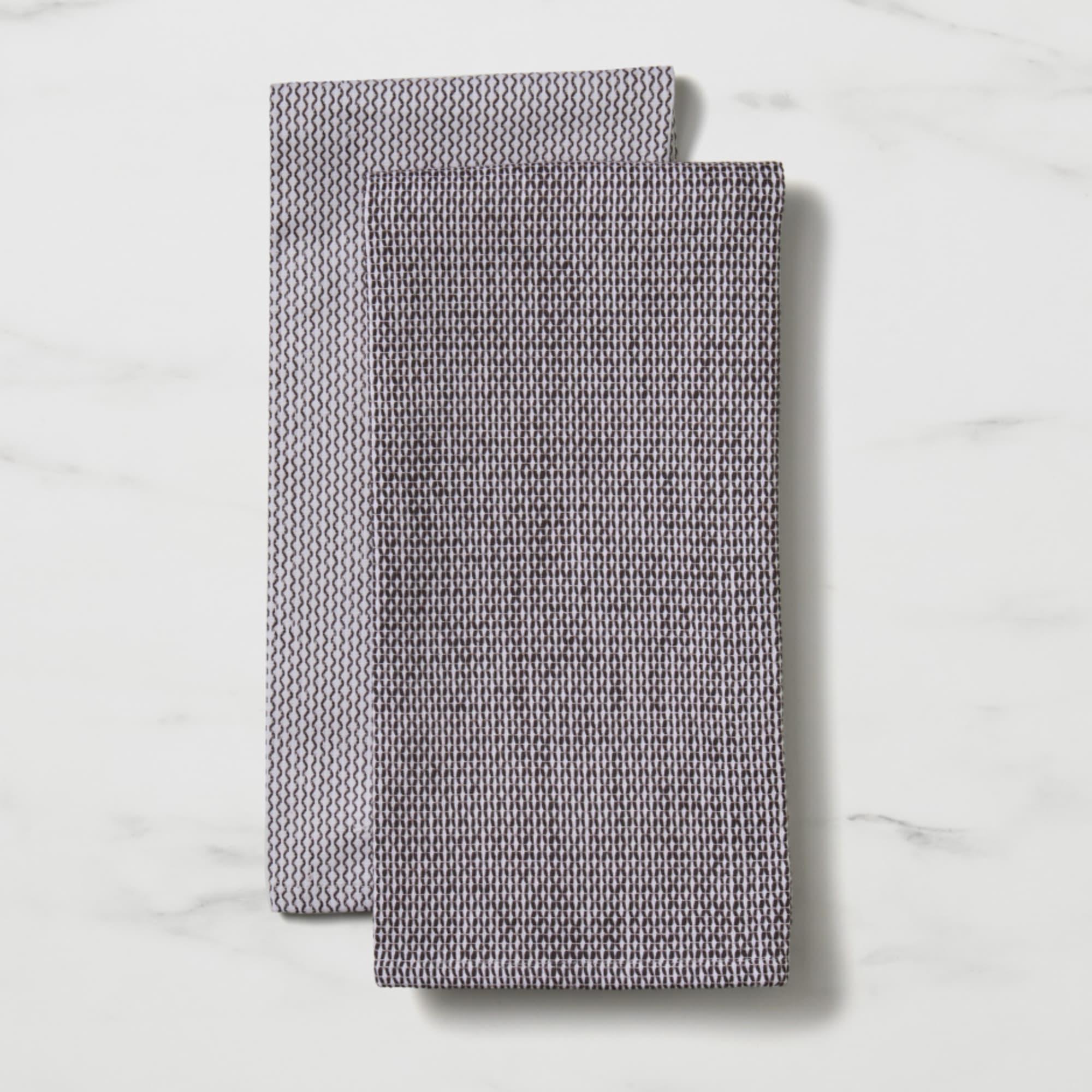 Salisbury & Co Diamond Tea Towel Set of 2 Black Image 1