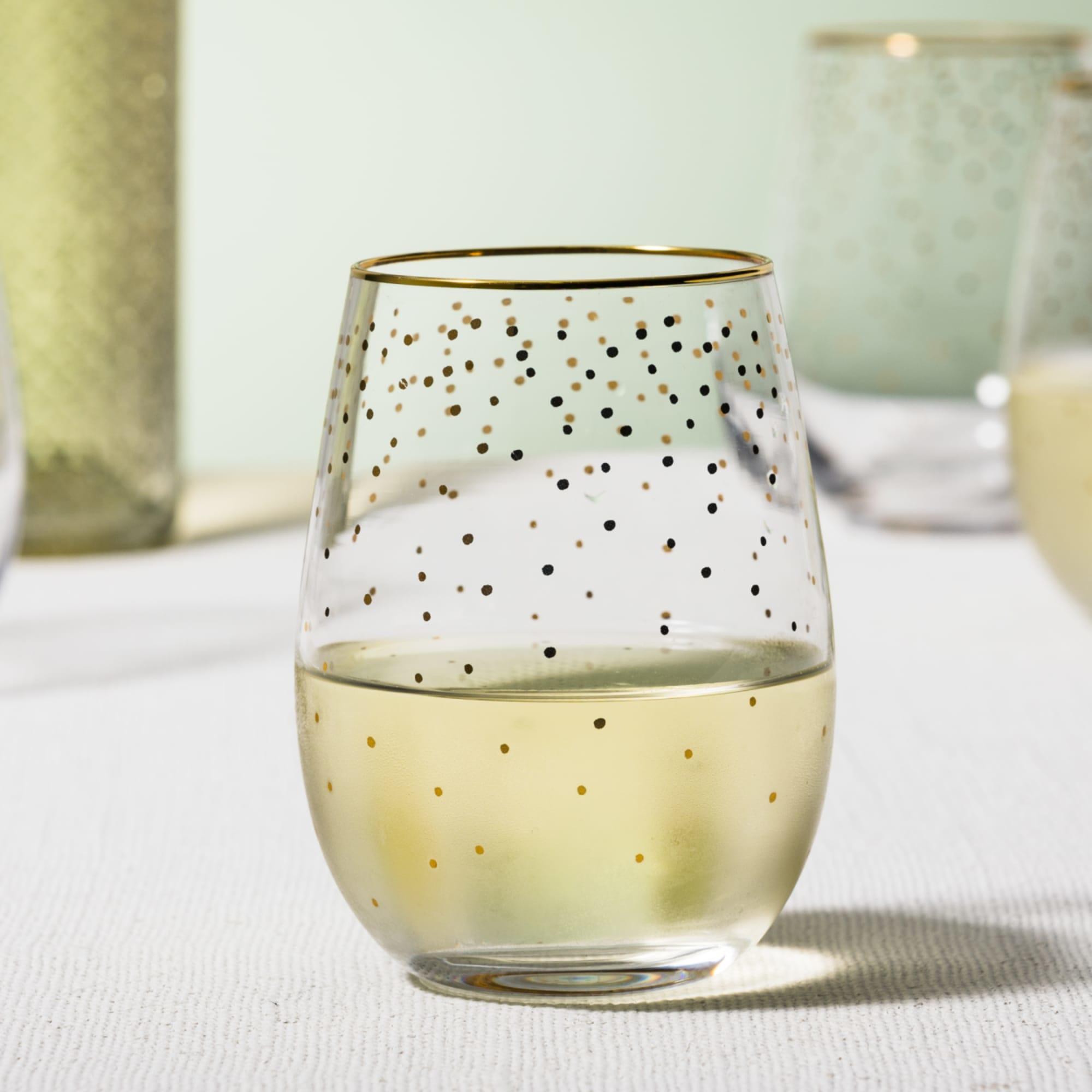 Salisbury & Co Festive Stemless Wine Glass 450ml Set of 2 Gold Image 5