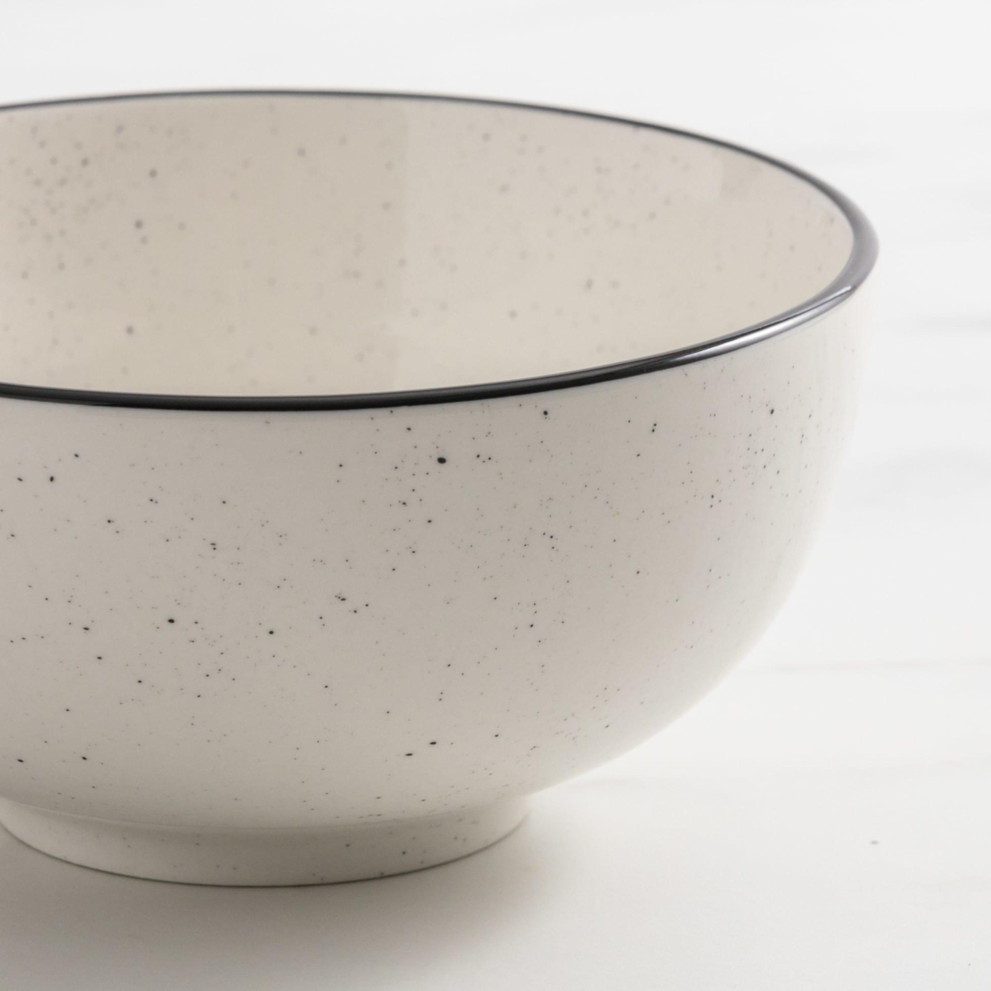 Salisbury & Co Mona Noodle Bowl 18cm White with Black Speckle Image 4