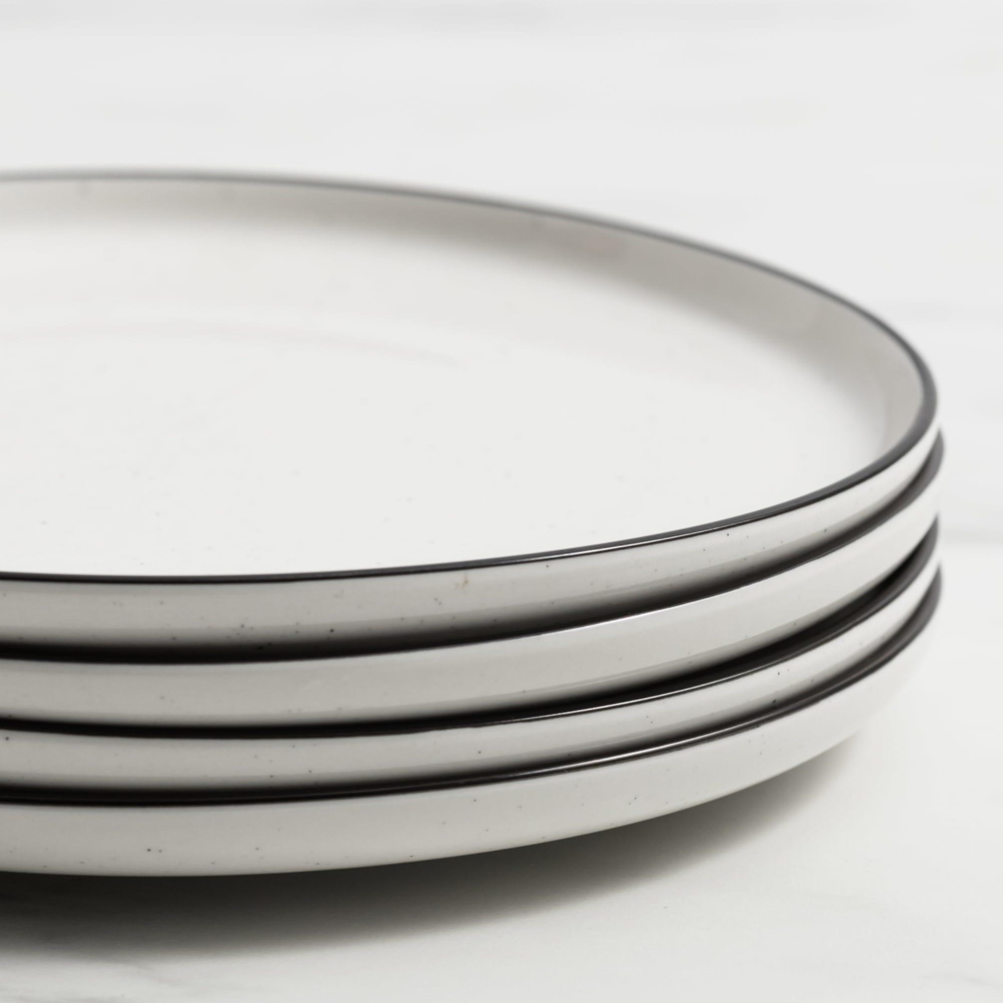 Salisbury & Co Mona Salad Plate 22cm White with Black Speckle Image 4
