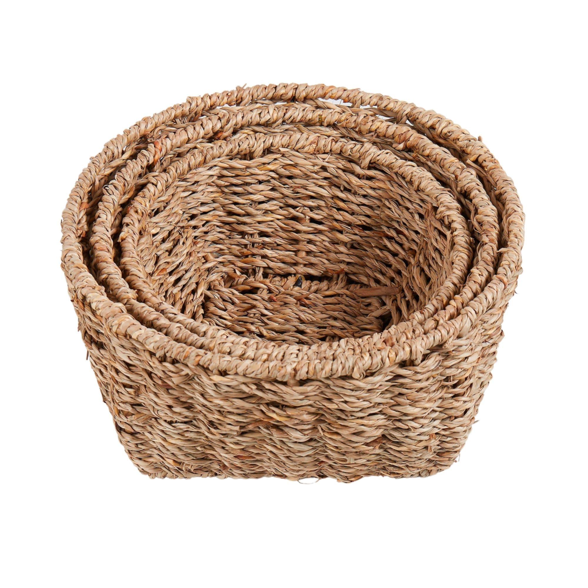 Amalfi Woven Seagrass Basket Set 3pc Image 3
