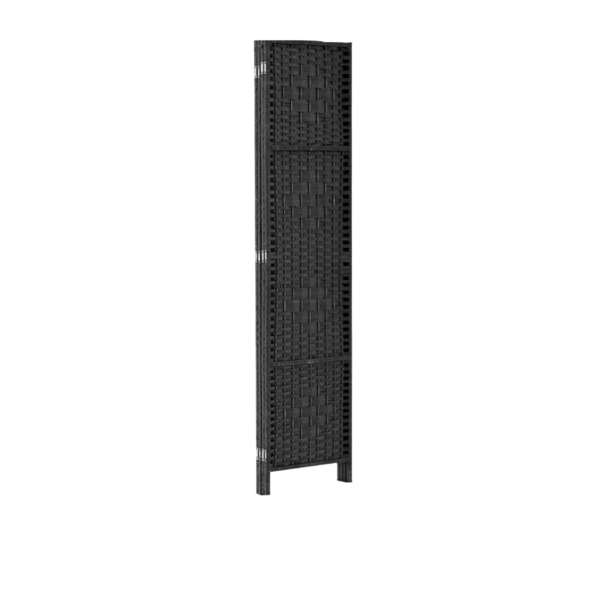 Artiss 4 Panel Rattan Room Divider Black Image 5