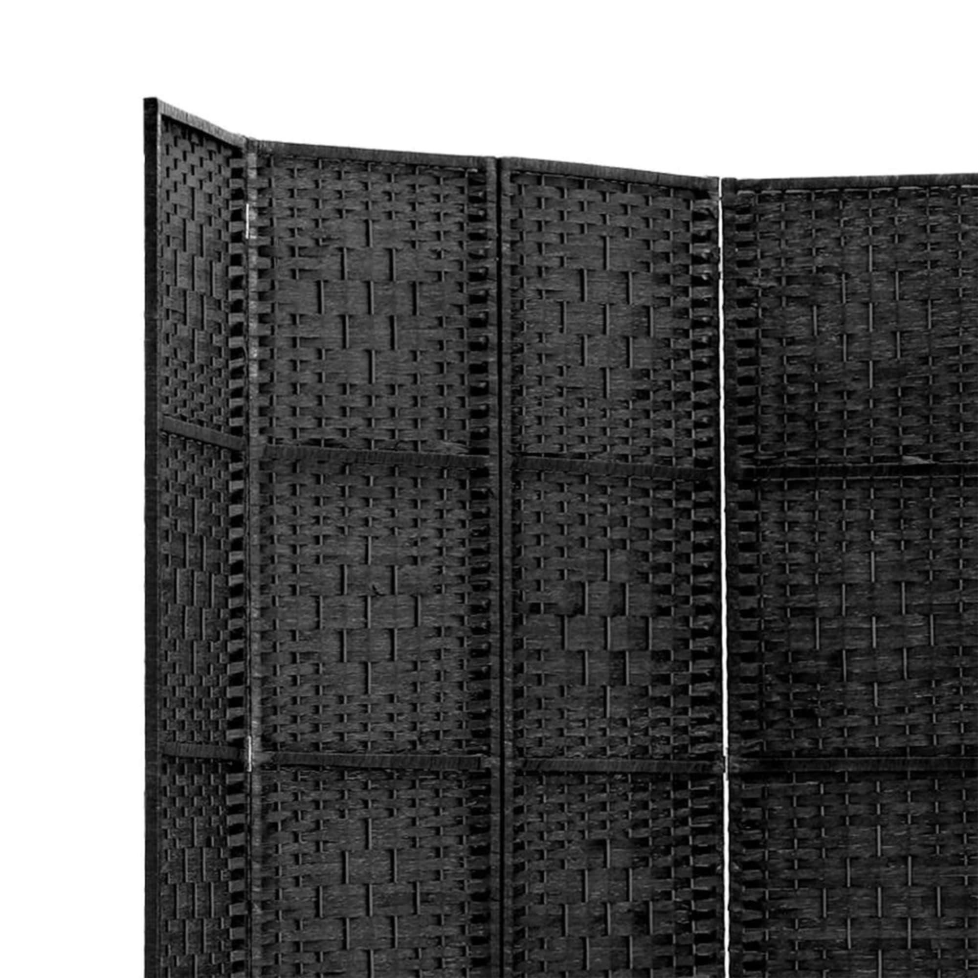 Artiss 6 Panel Rattan Room Divider Black Image 5