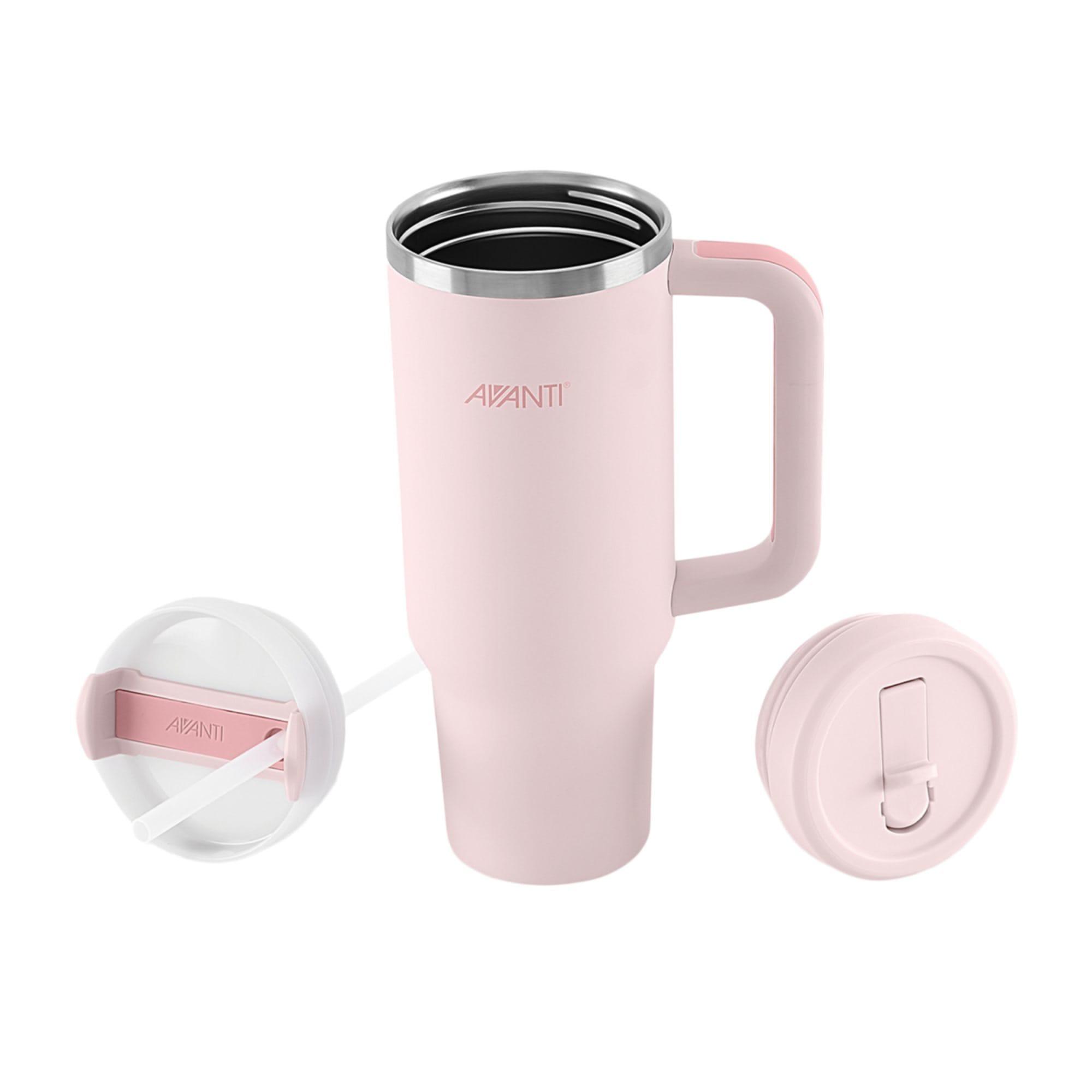 Avanti HydroQuench Insulated Travel Tumbler with Two Lids 1L Blush Pink Image 4