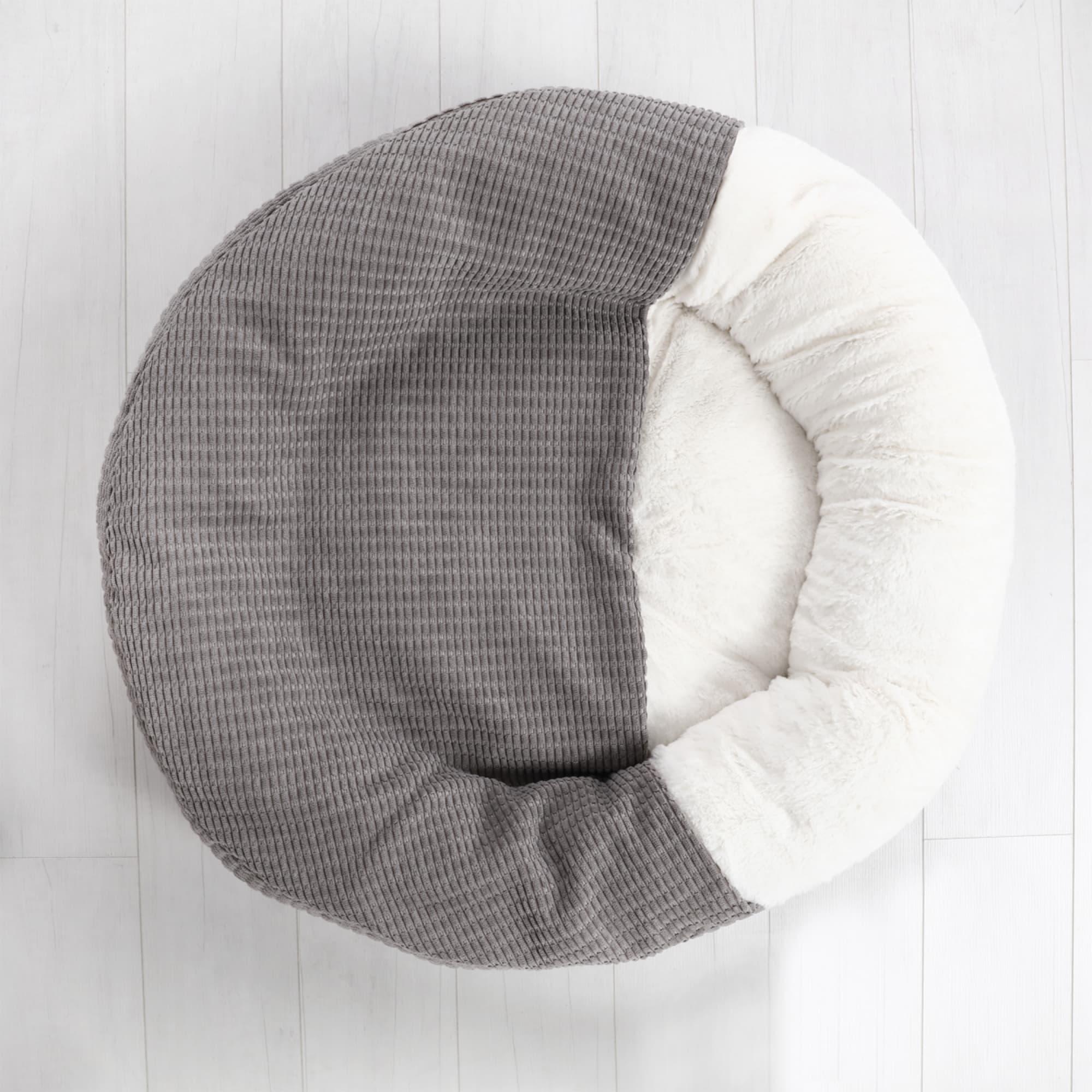 Charlie's Snookie Hooded Calming Dog Bed Small Grey Image 3