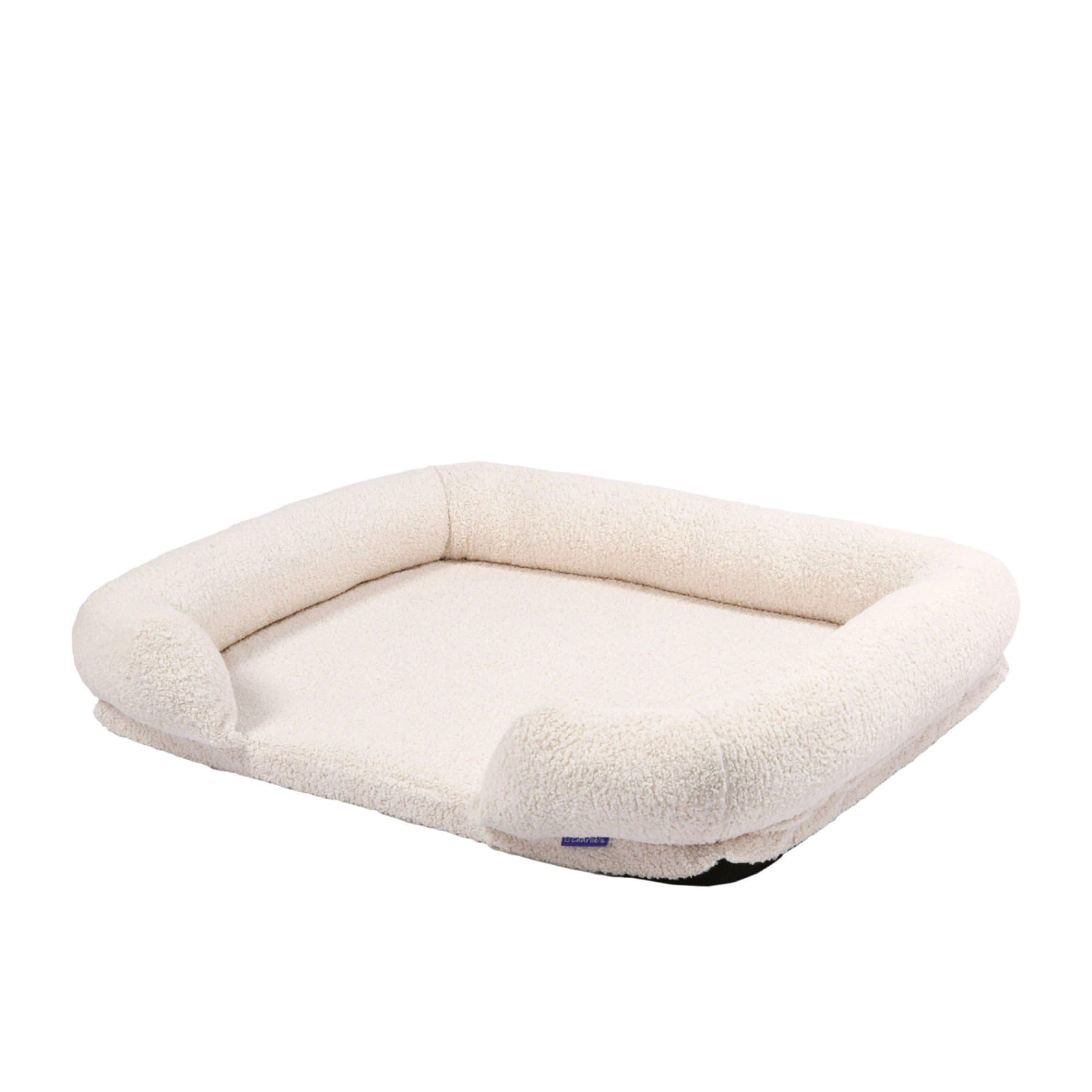 Charlie's Teddy Fleece Orthopedic Memory Foam Sofa Dog Bed Large Cream Image 3