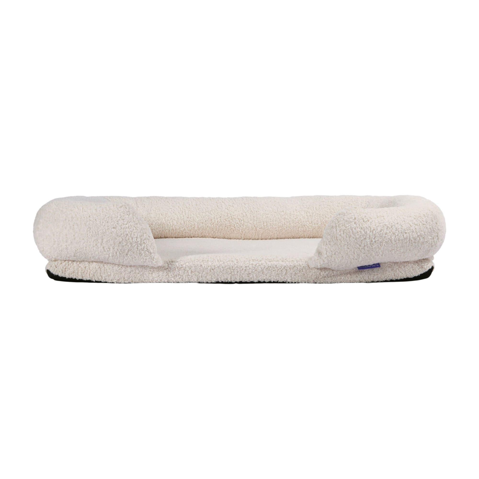 Charlie's Teddy Fleece Orthopedic Memory Foam Sofa Dog Bed Large Cream Image 5