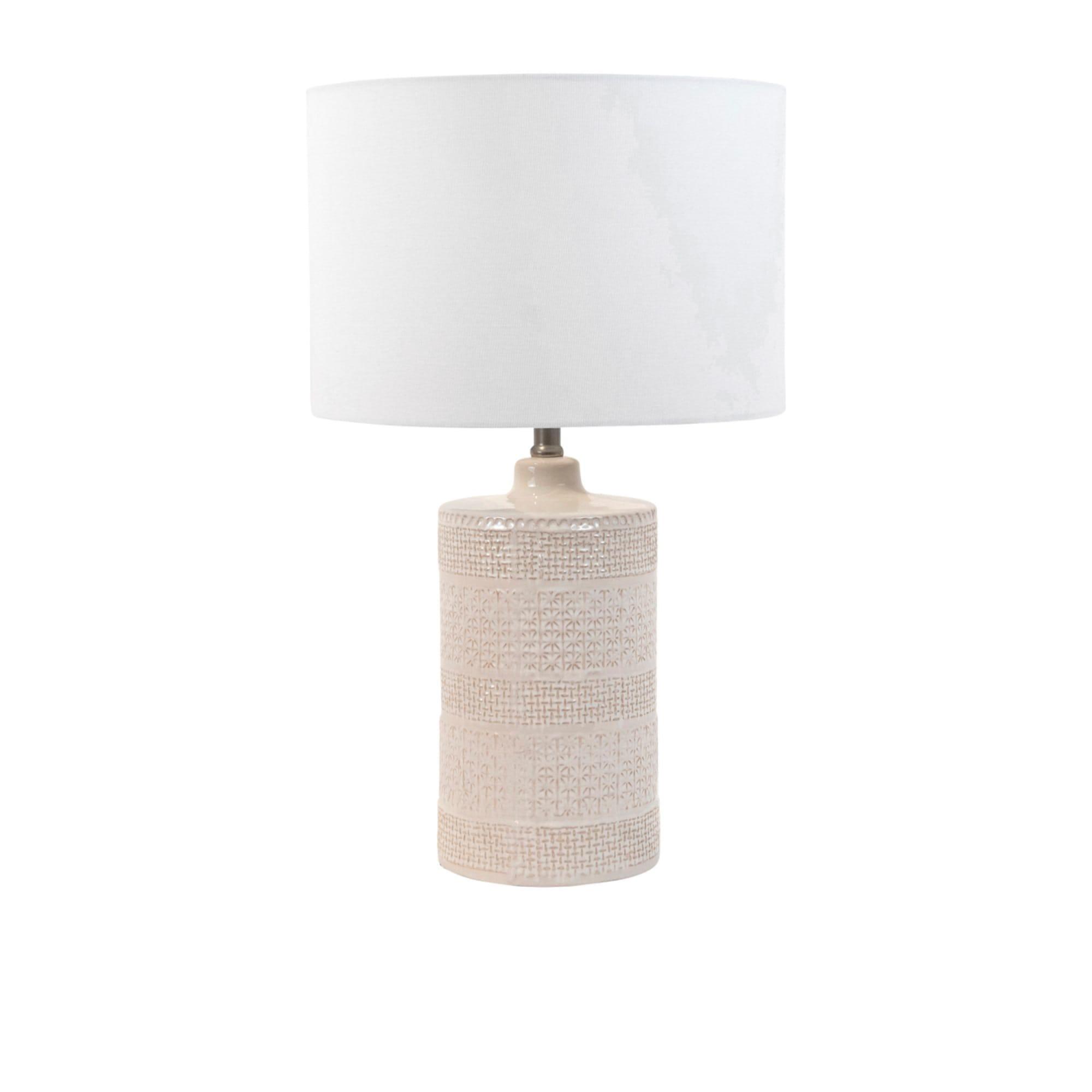 Coast Ceramic Cylinder Table Lamp Cream Image 1