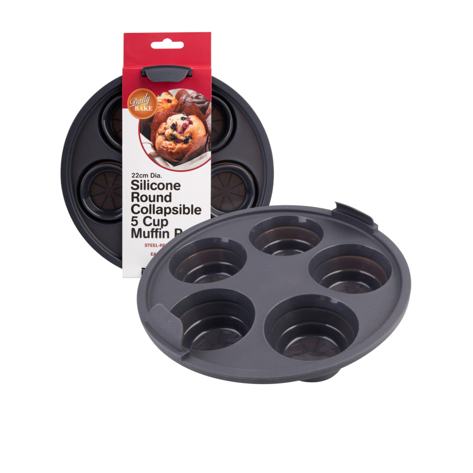 Daily Bake Silicone Round Collapsible Air Fryer Muffin Pan 5 Cup Image 6