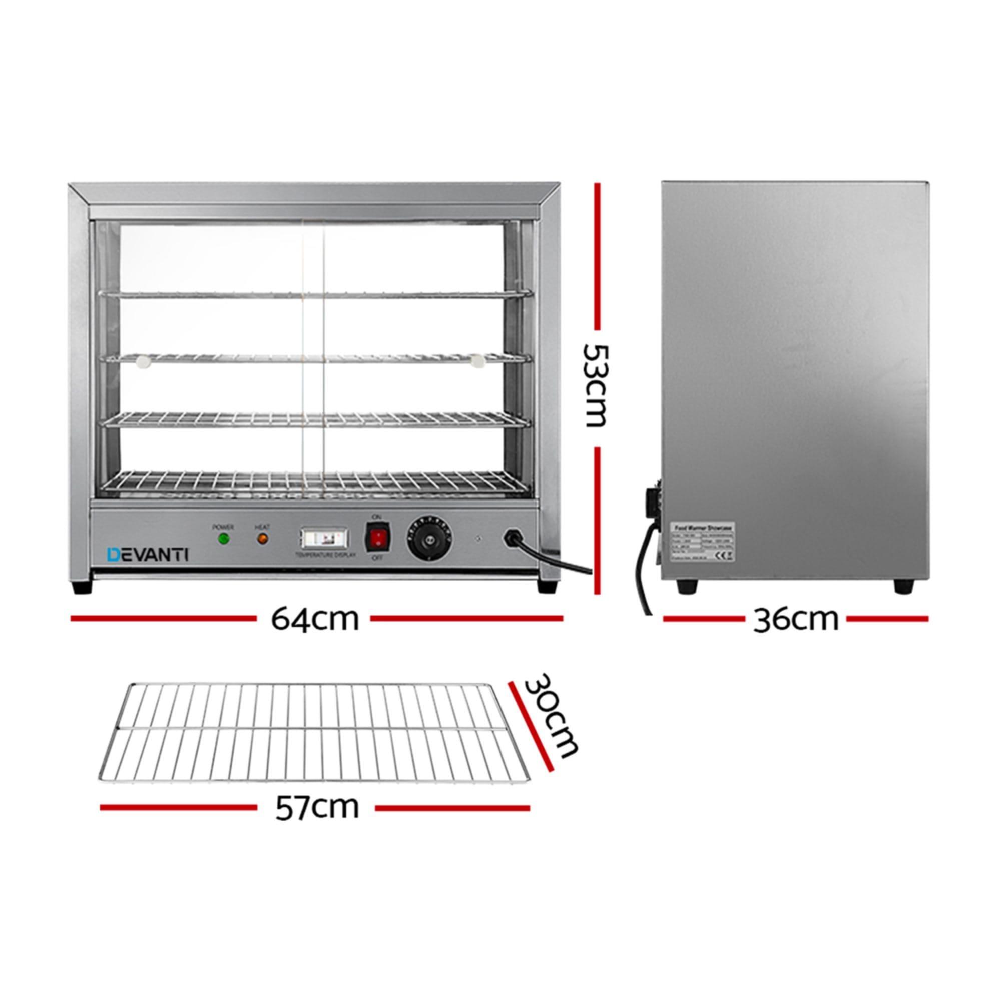 Devanti 4 Tier Commercial Food Warmer Display Cabinet Image 4