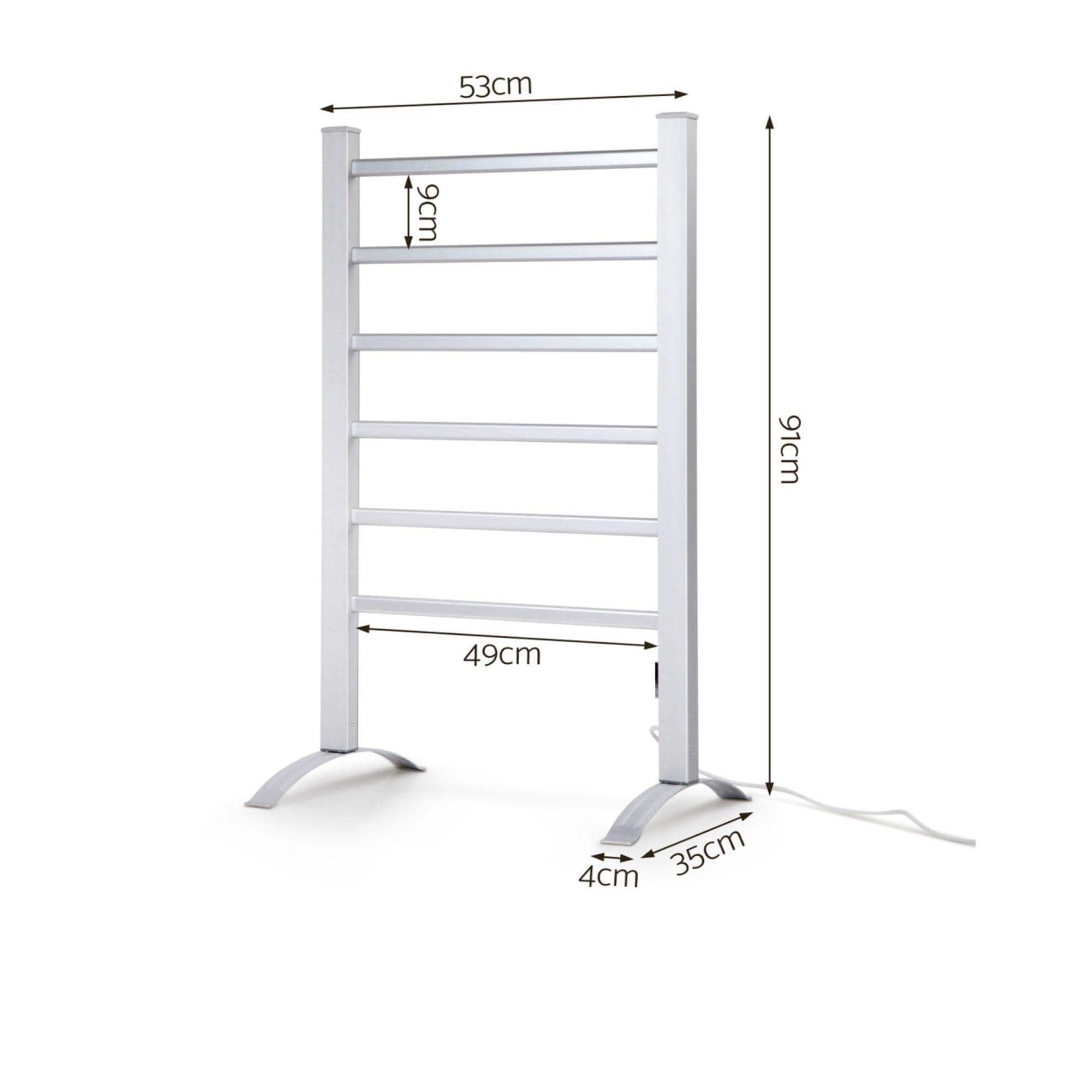 Devanti Electric Heated Towel Rail Rack 6 Bars with Timer Clothes Dry Warmer Image 3