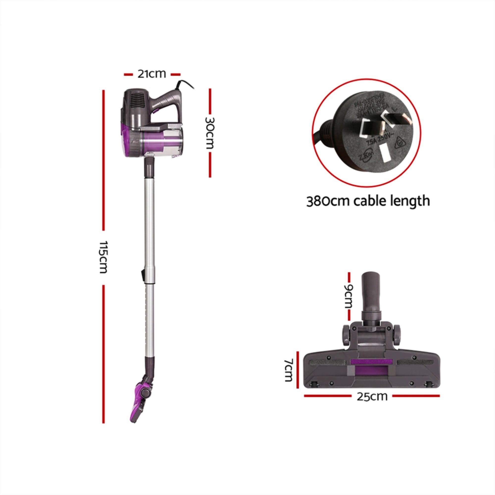 Devanti Corded Handheld Bagless Vacuum Cleaner Handstick Purple Image 3