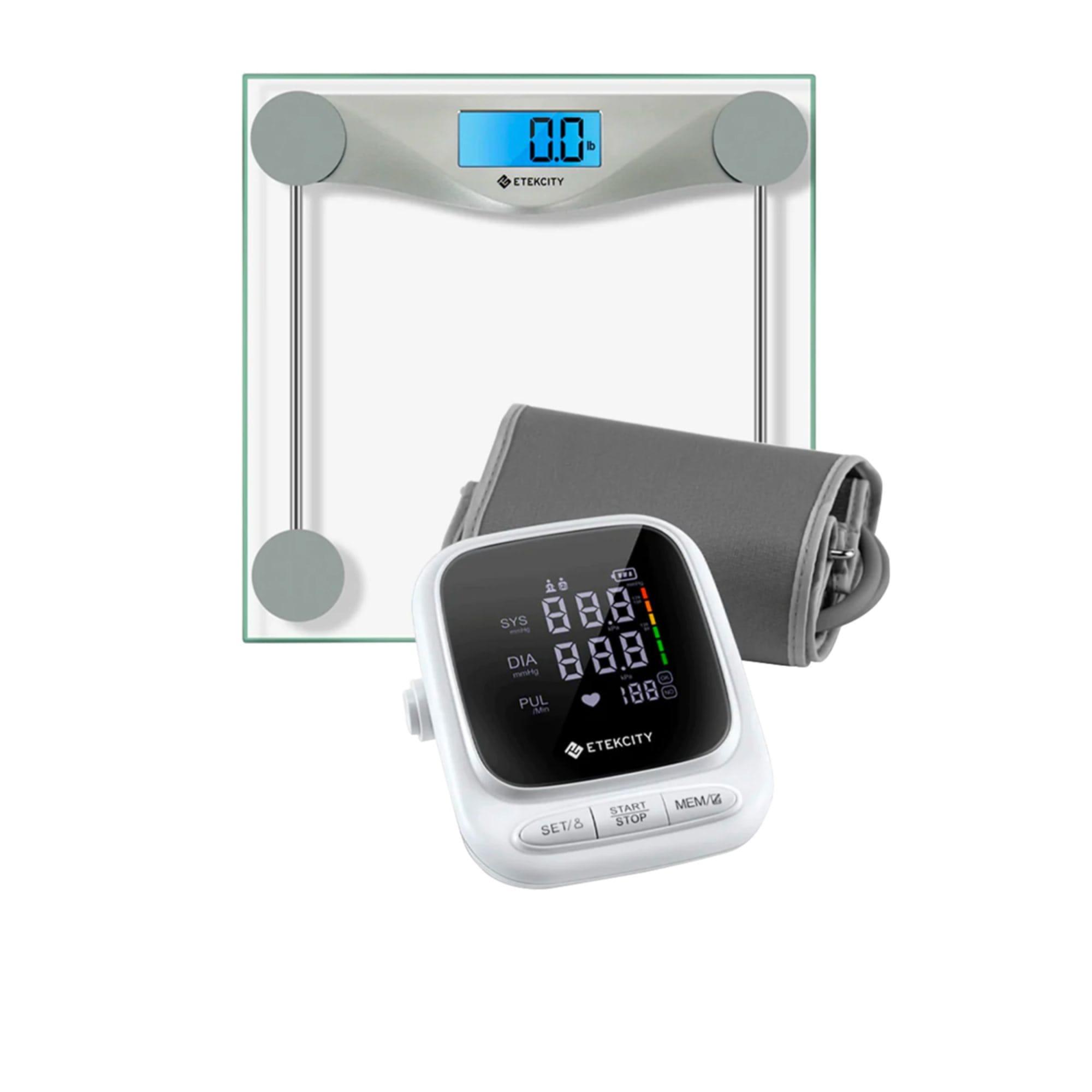 Etekcity Digital Bathroom Scale and Smart Blood Presssure Monitor Bundle Silver Image 1
