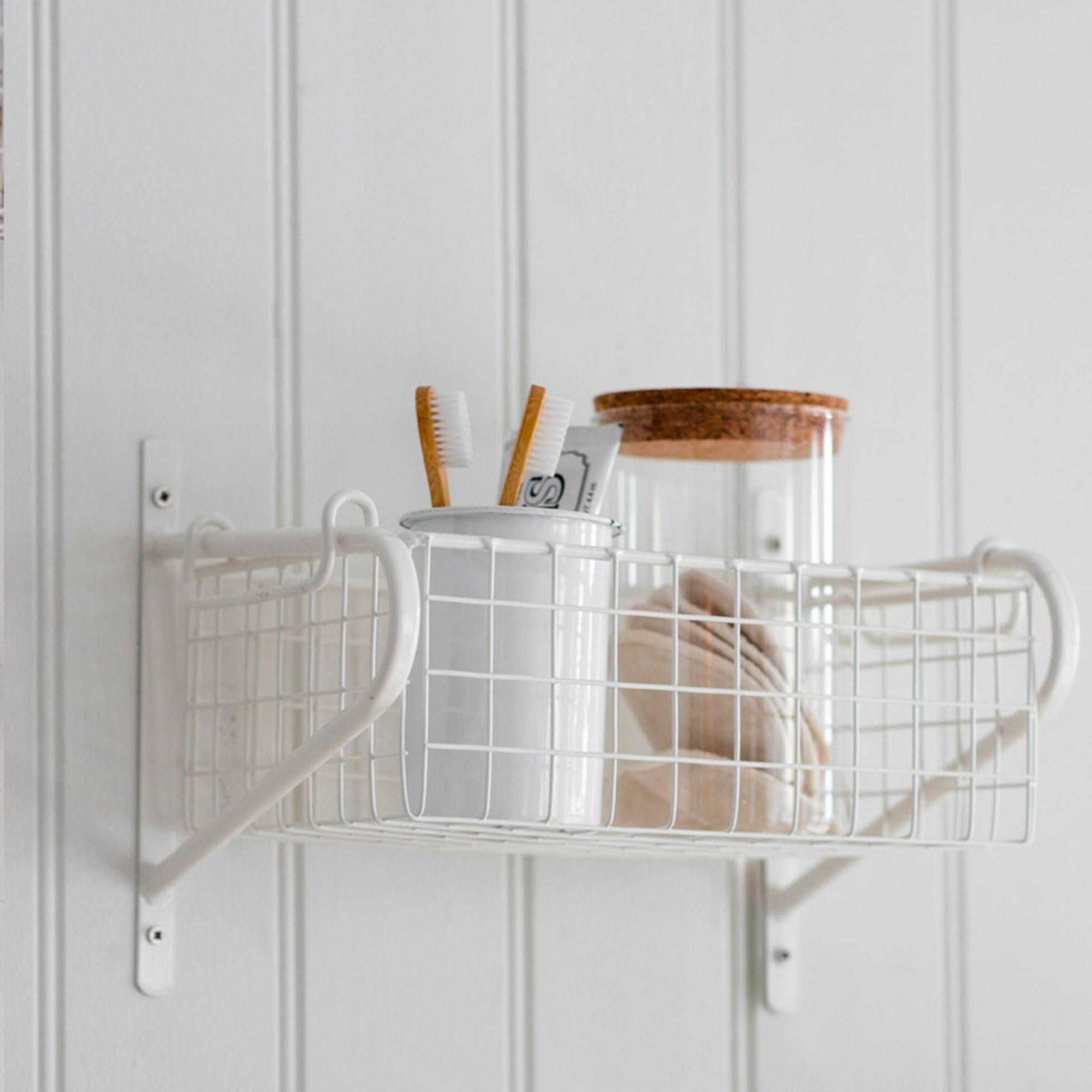 Garden Trading Wirework Basket Shelf Small White Image 4