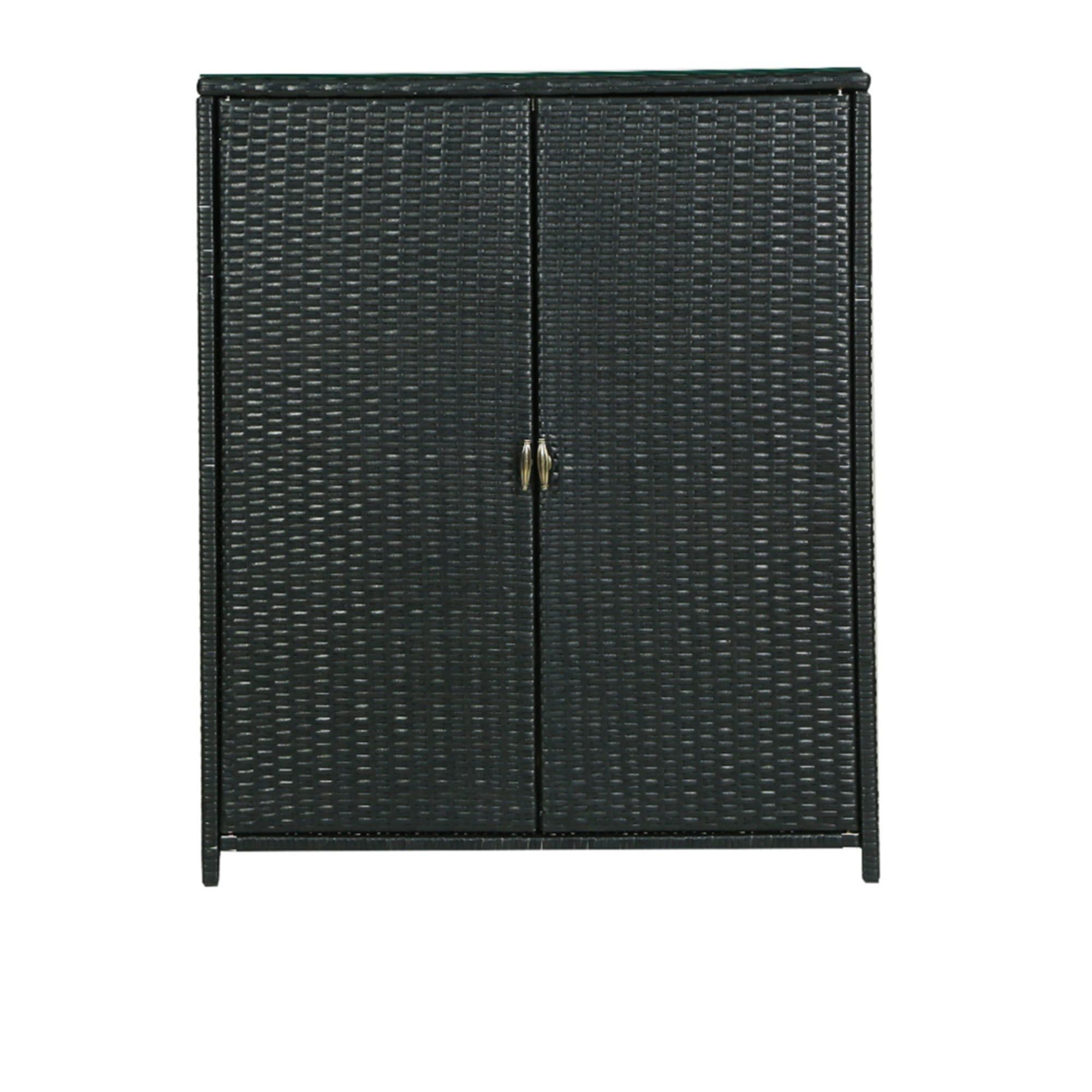 Gardeon Outdoor Storage Cabinet Wicker Shelf Chest 84cm Image 4
