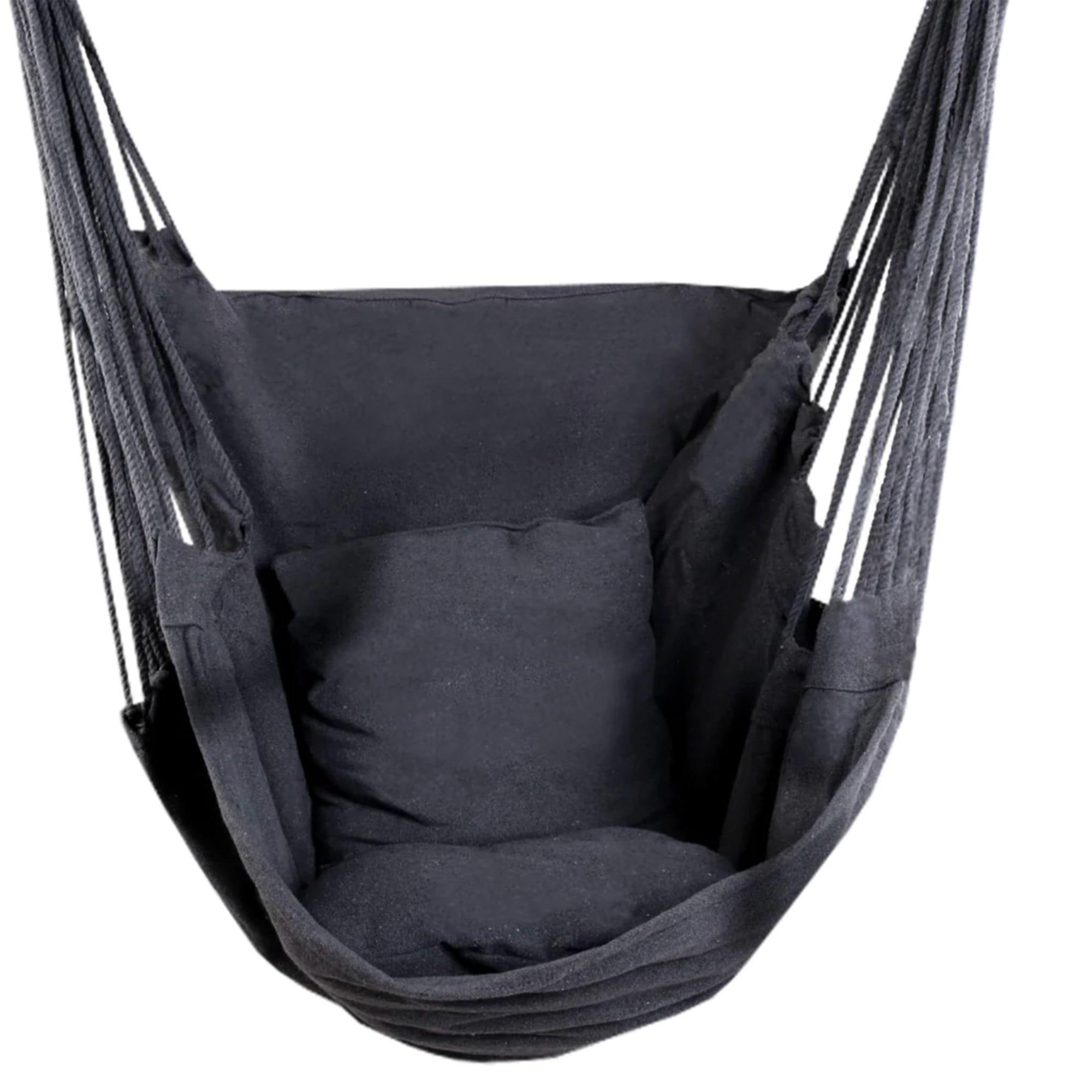 Gardeon Swing Chair Hammock with 2 Cushions Grey Image 5