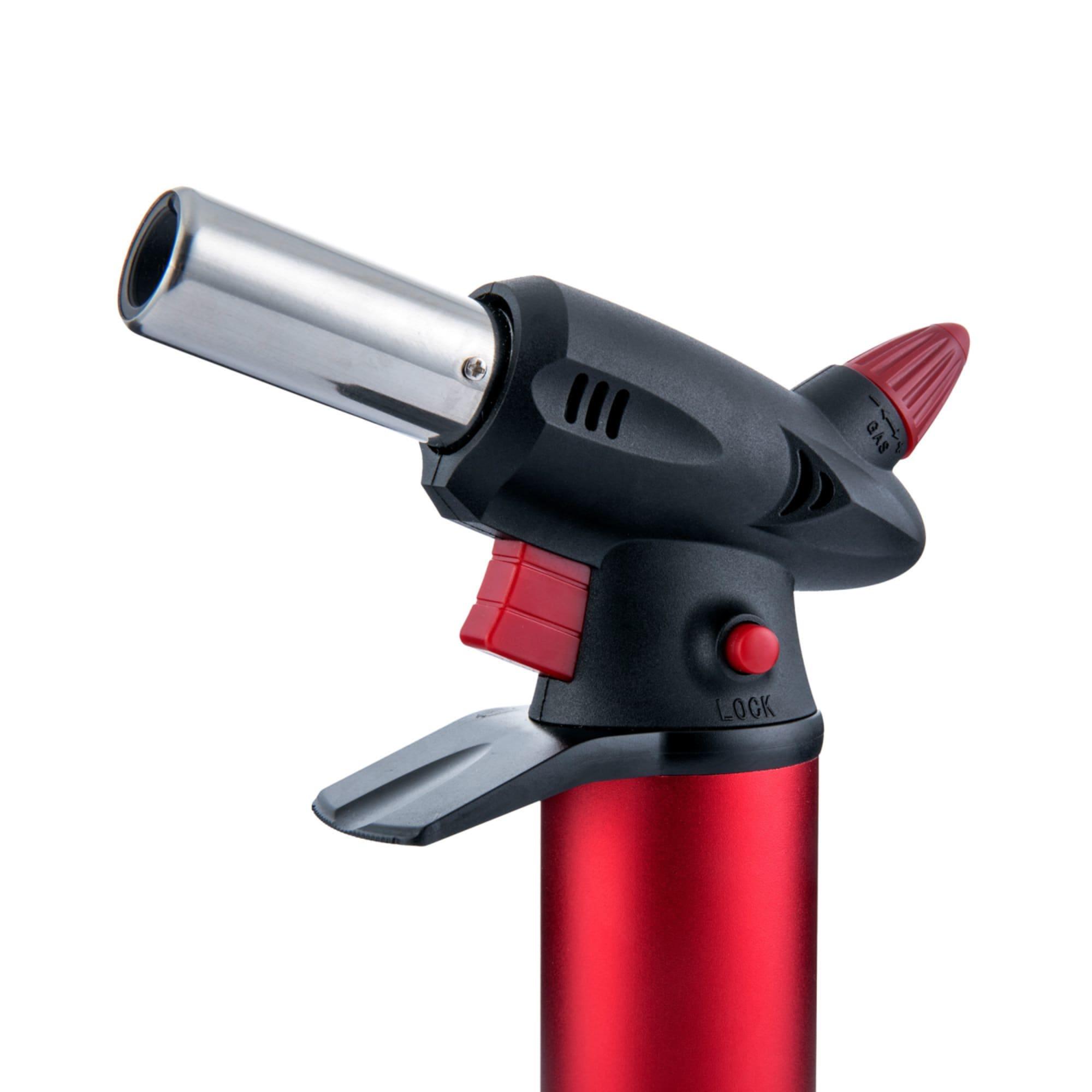 Gourmet Kitchen Refillable Butane Kitchen Blow Torch Red and Black Image 3