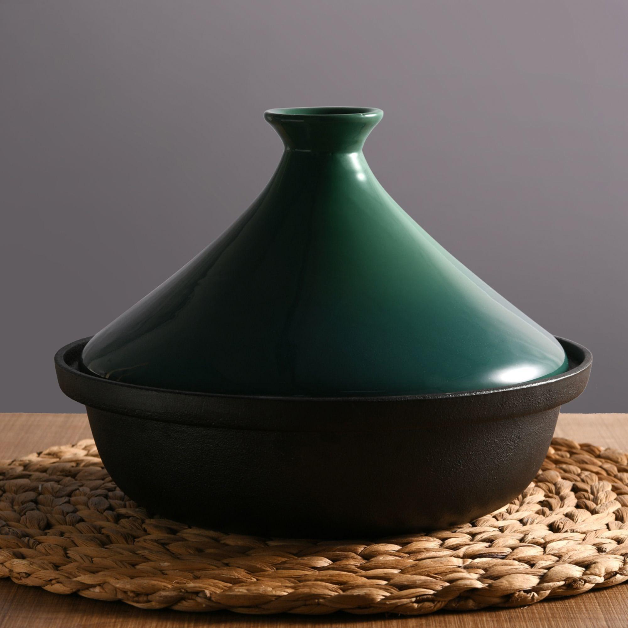 Gourmet Kitchen Signature Cast Iron Tagine With Ceramic Lid Ombre Green D25xh18 5cm         Image 3