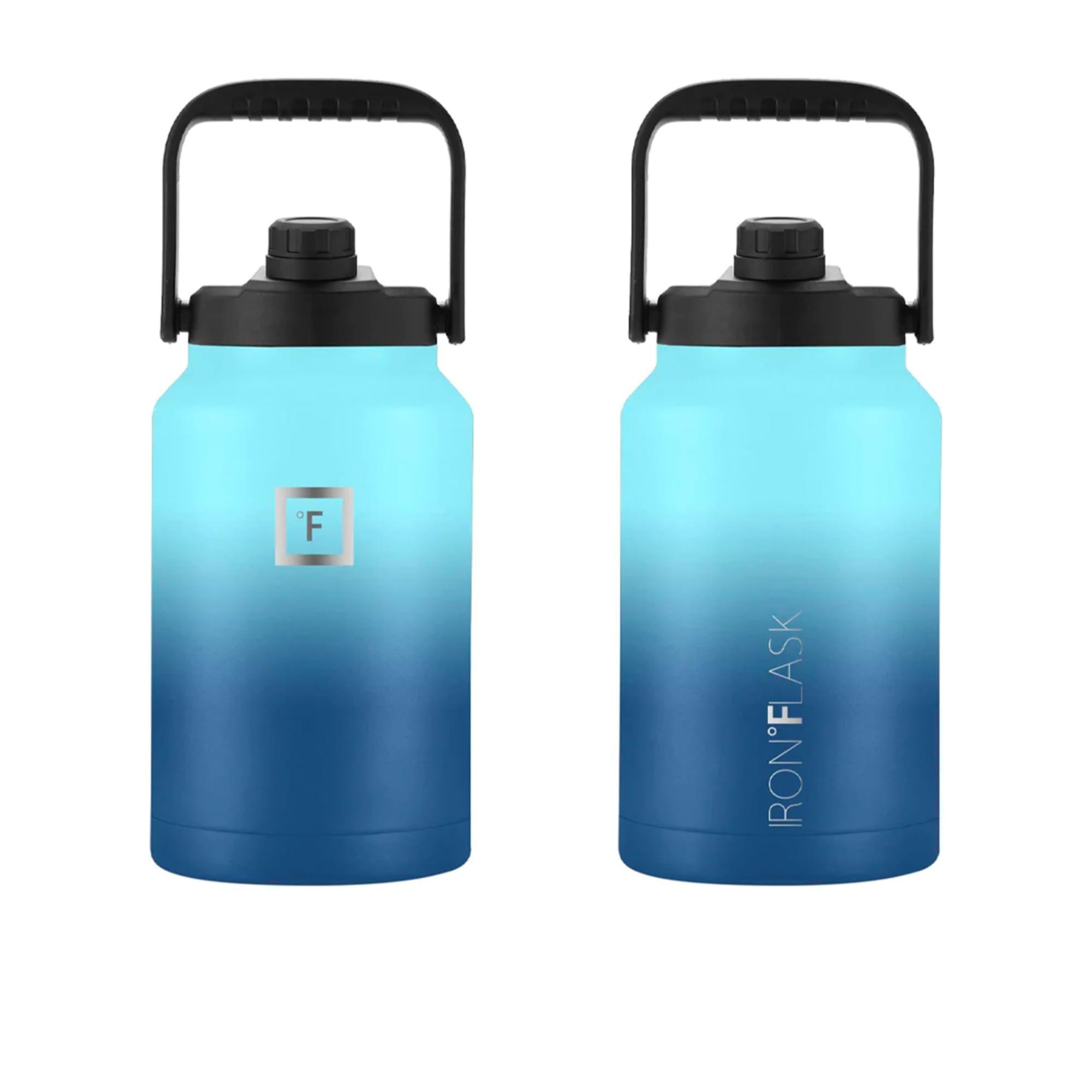 Iron Flask Bottle with Spout Lid 3.8L Blue Waves Image 3